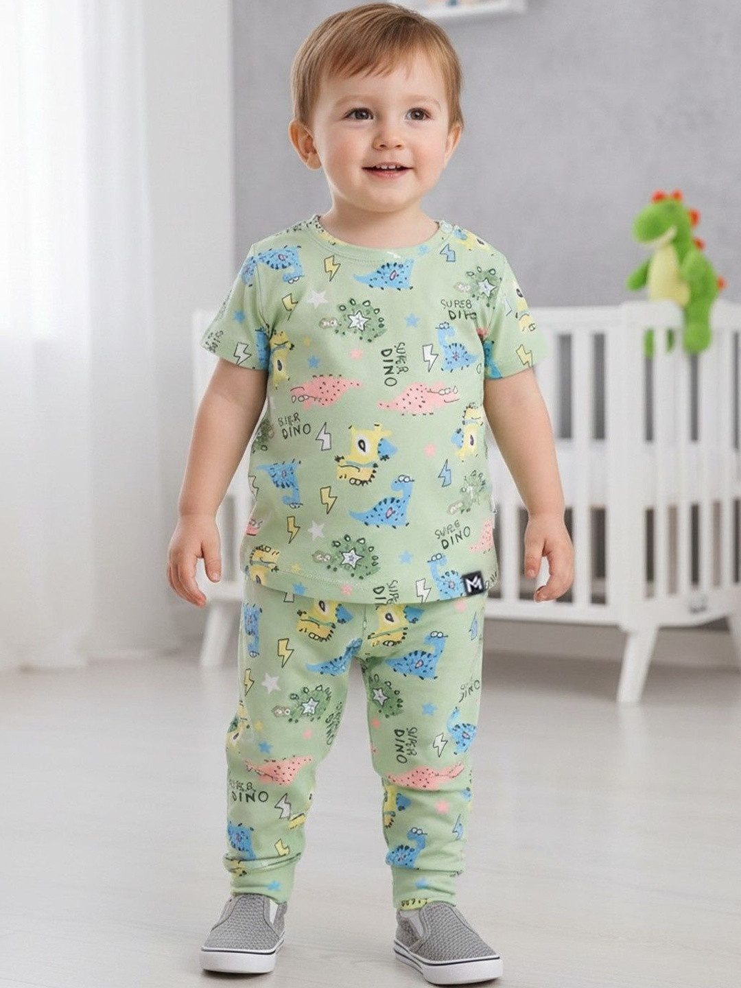 YK X Minute Mirth Boys Printed T-shirt with Pyjamas