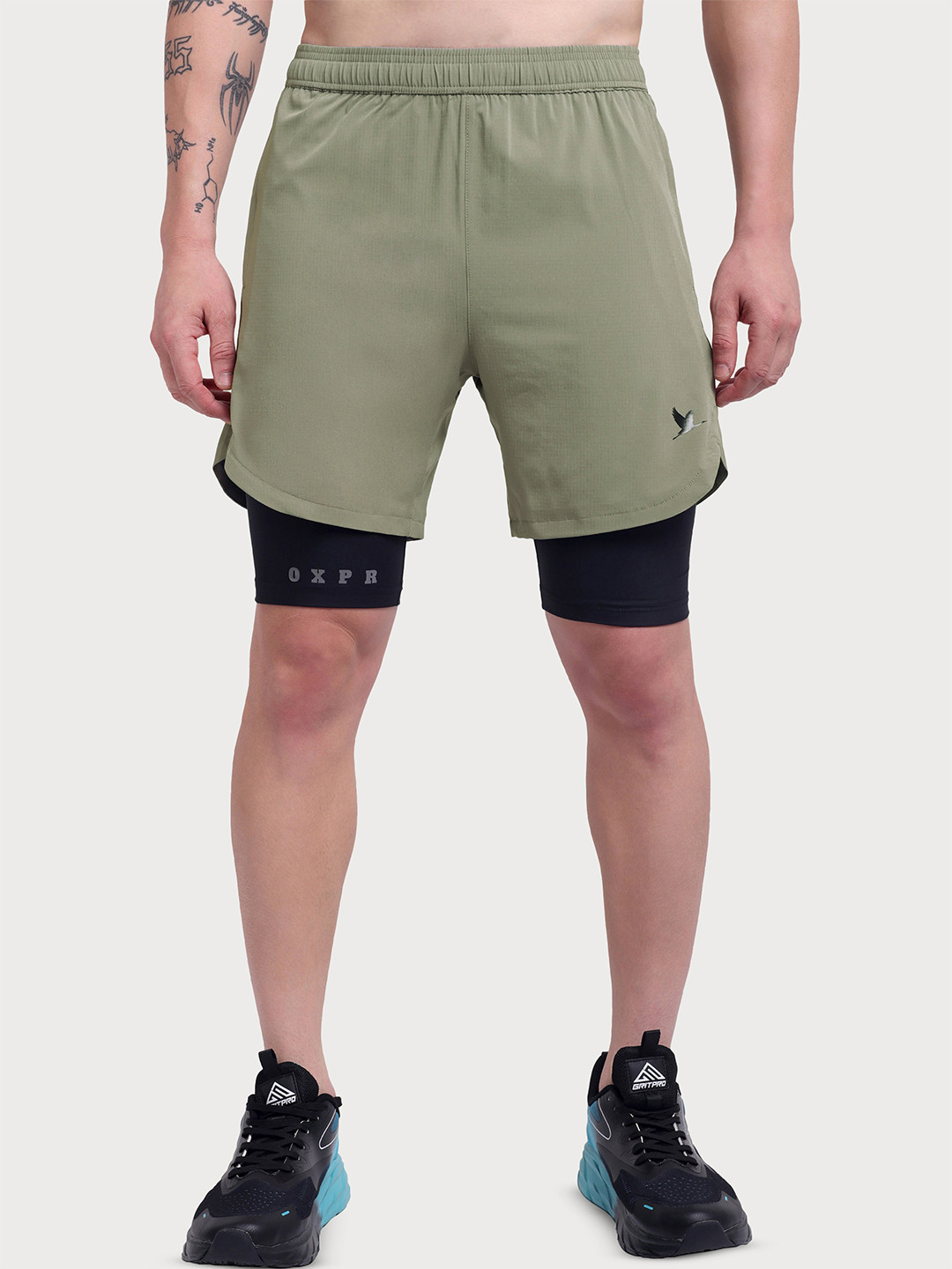 OXPECKER Men Mid-Rise Training or Gym Sports Shorts