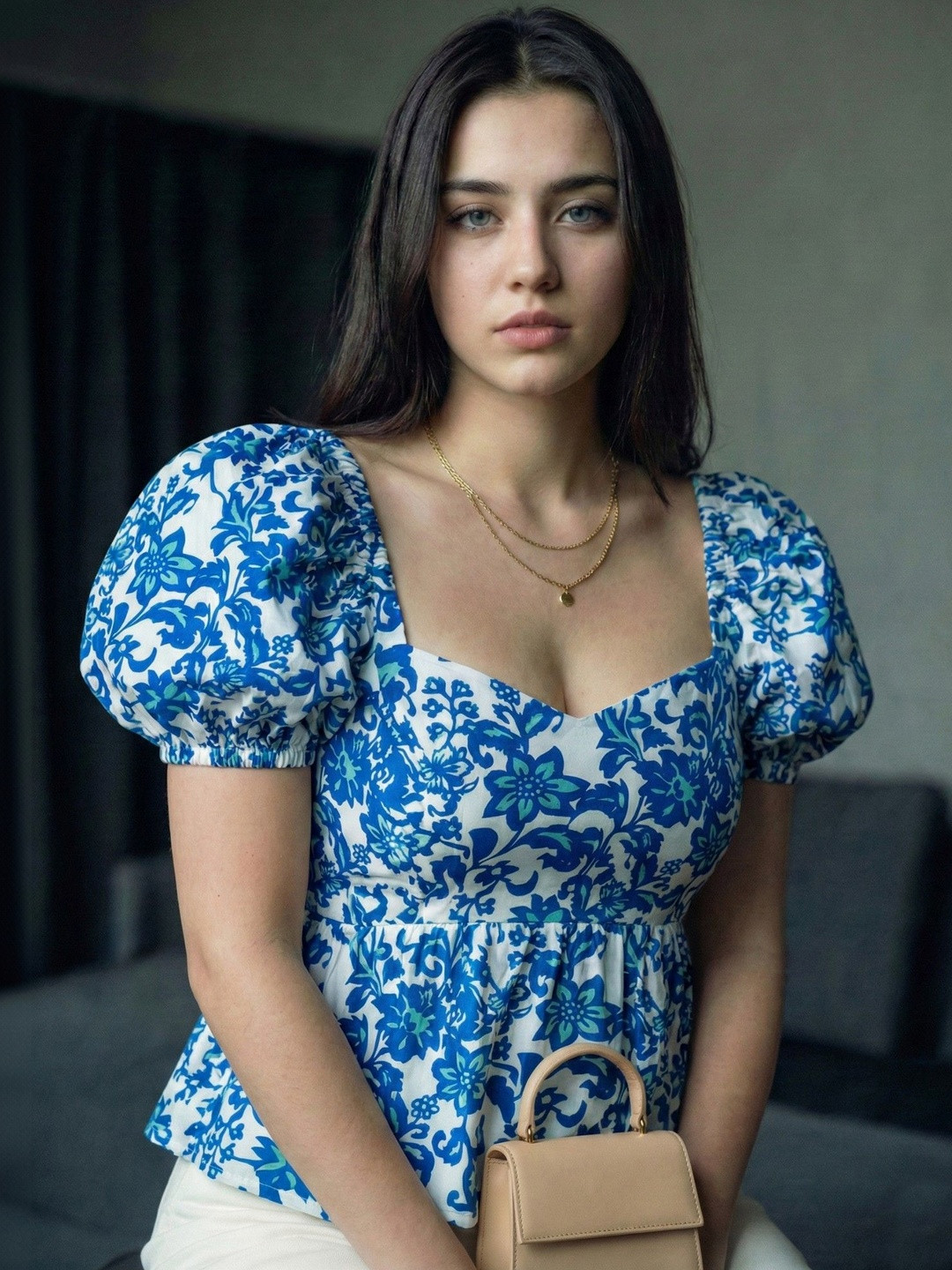 NiloBerry Floral Print Puff Sleeve Top