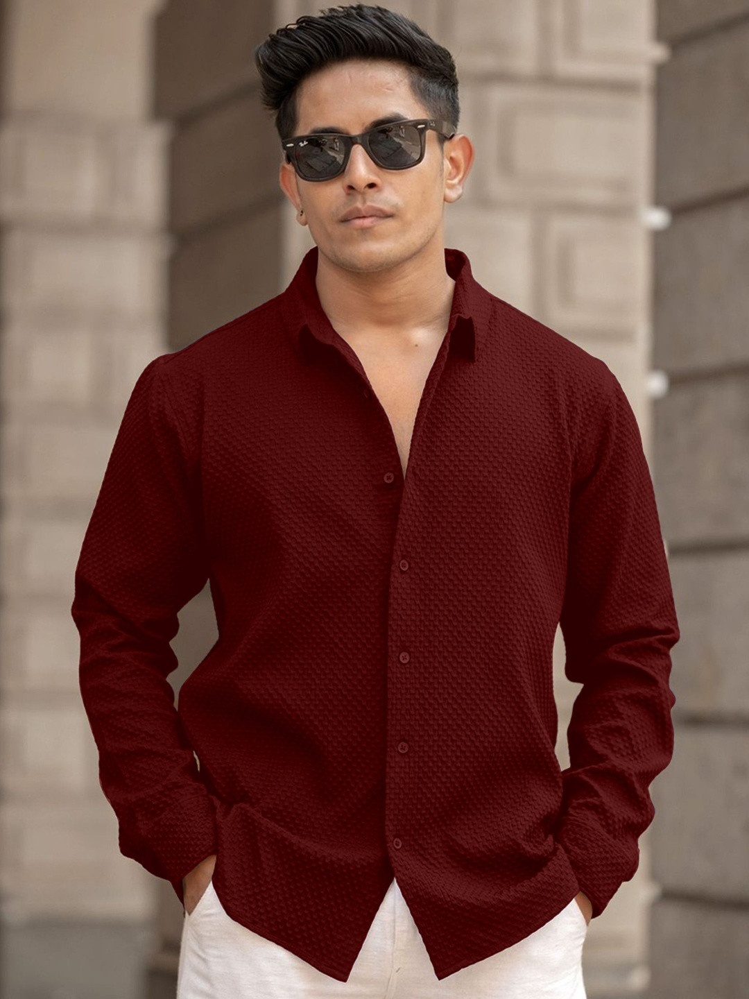 Color Bucket Men Slim Fit Casual Shirt