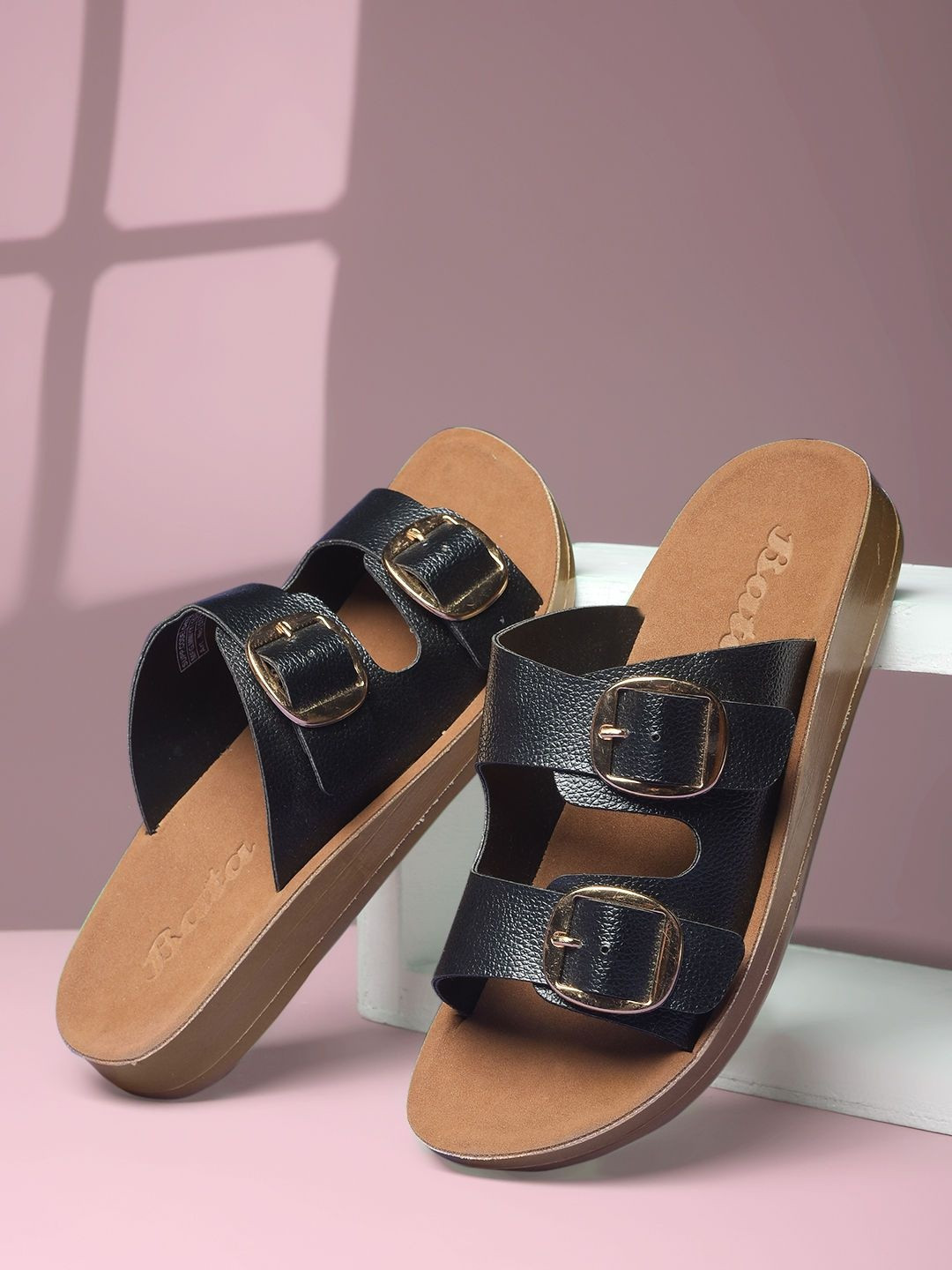 Bata Women Mules with Buckles Flats