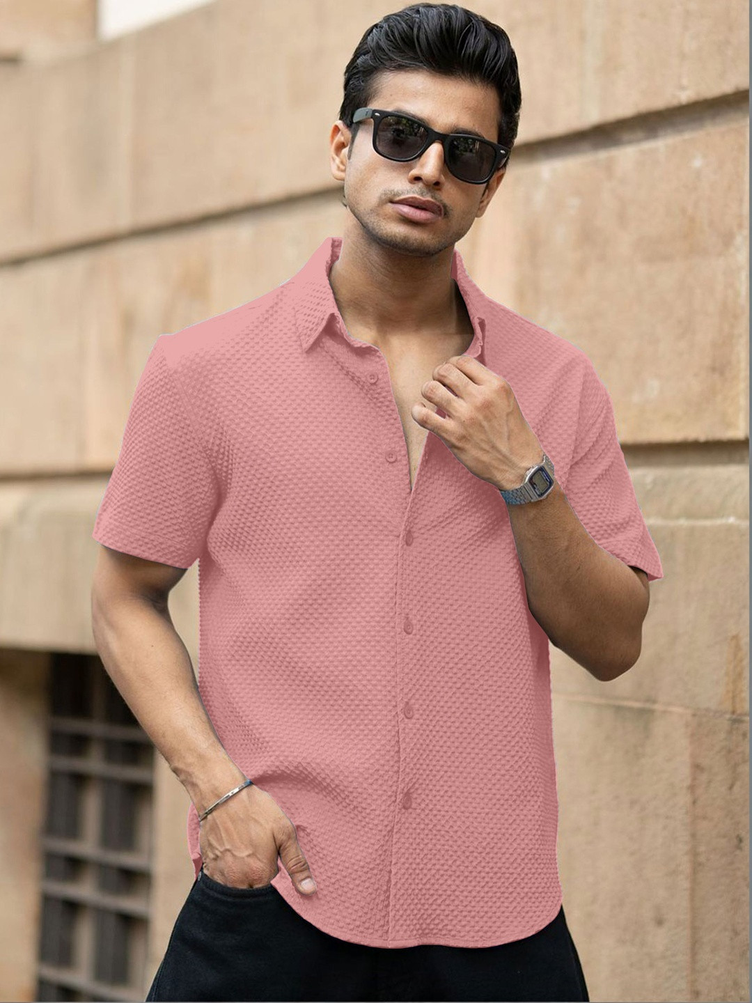 Color Bucket Men Slim Fit Casual Shirt