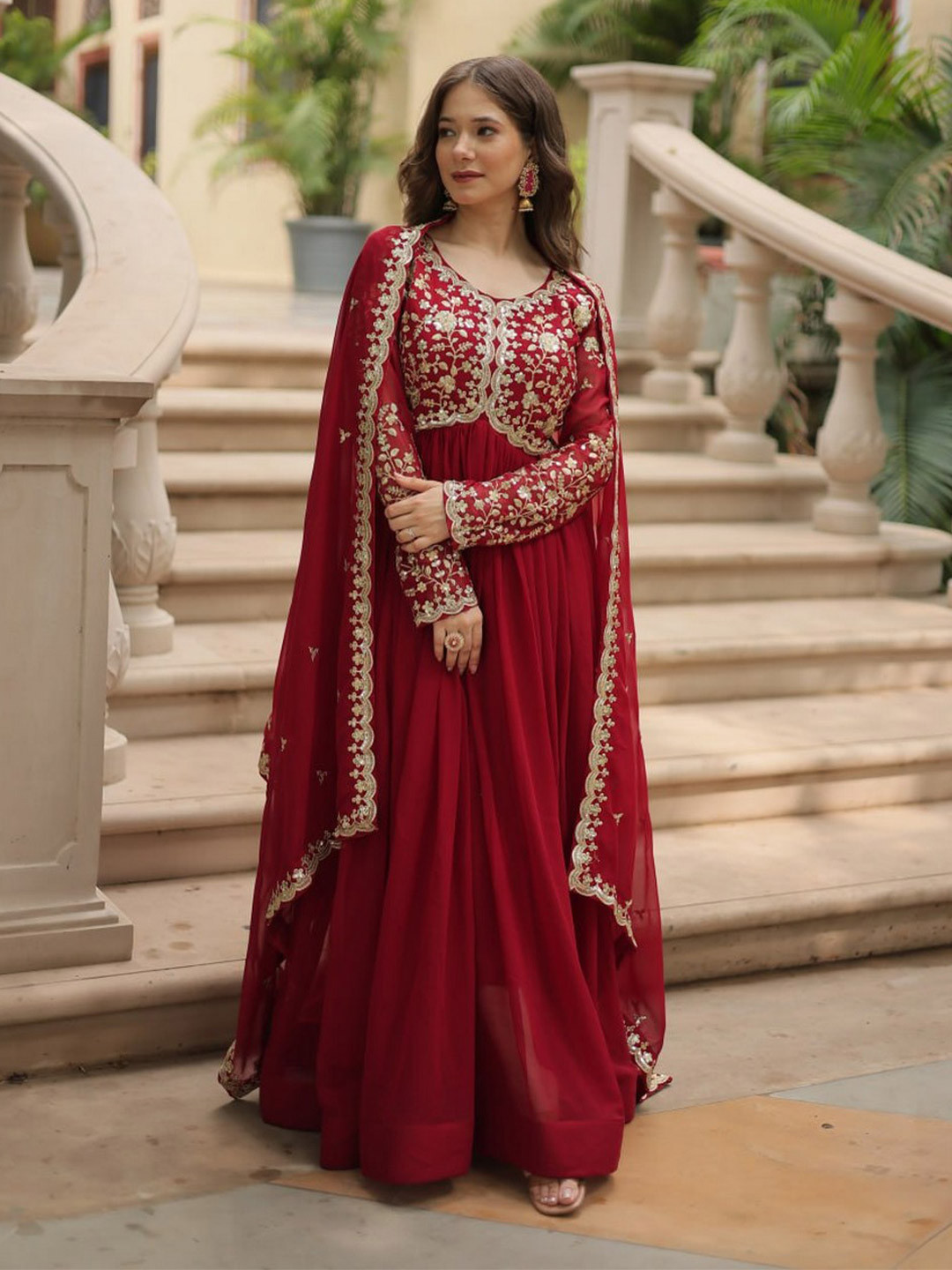 Livewear Women Ethnic Motifs Embroidered Angrakha Gotta Patti Kurta With Dupatta
