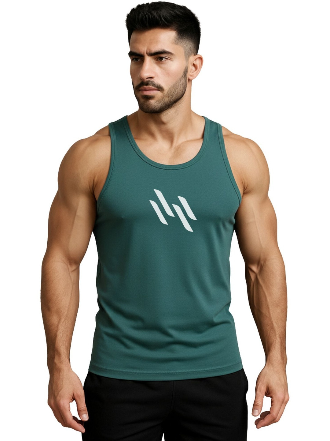 3Colors Men Scoop Neck Sleeveless Gym Vest