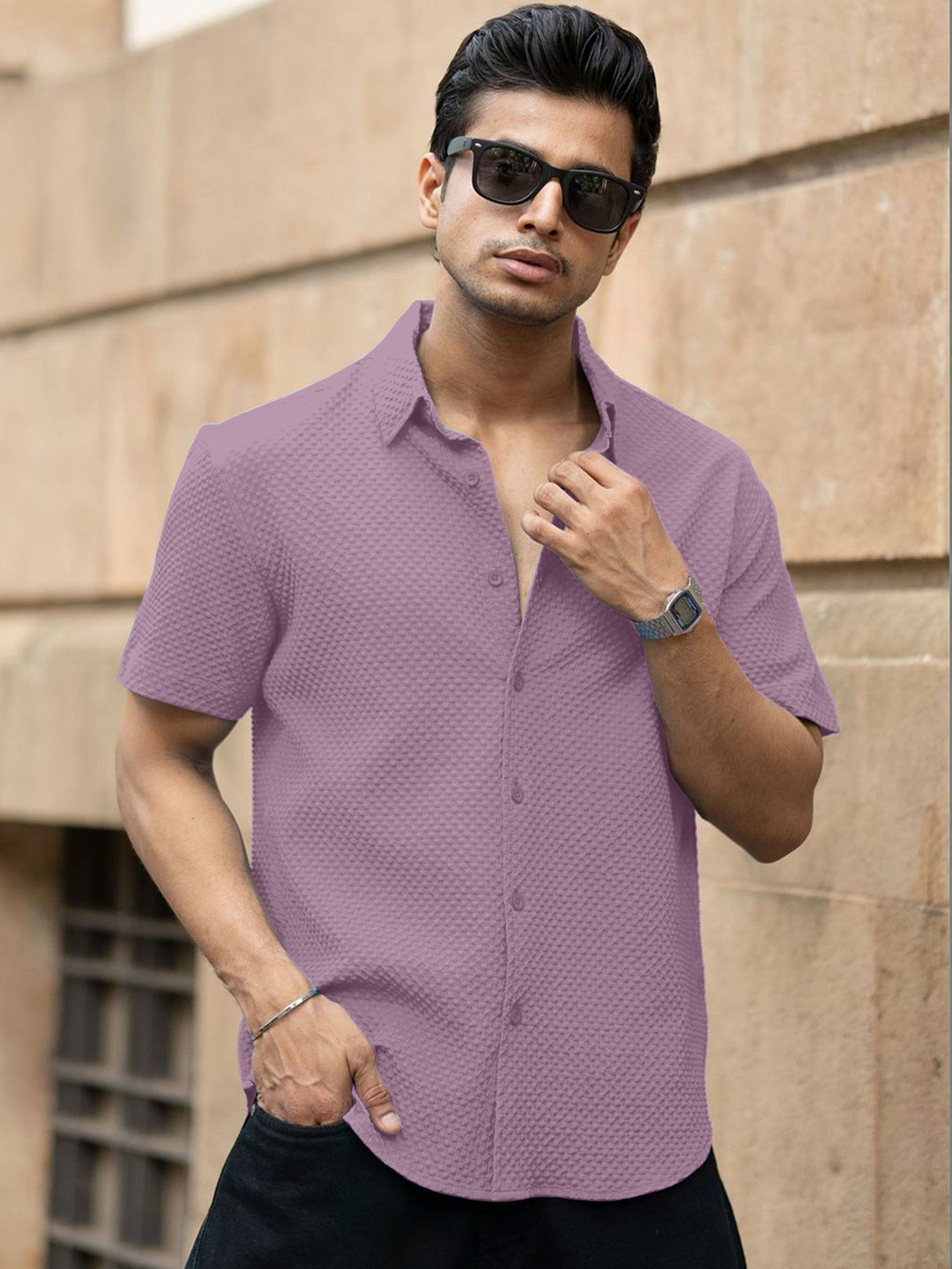 Color Bucket Men Slim Fit Casual Shirt