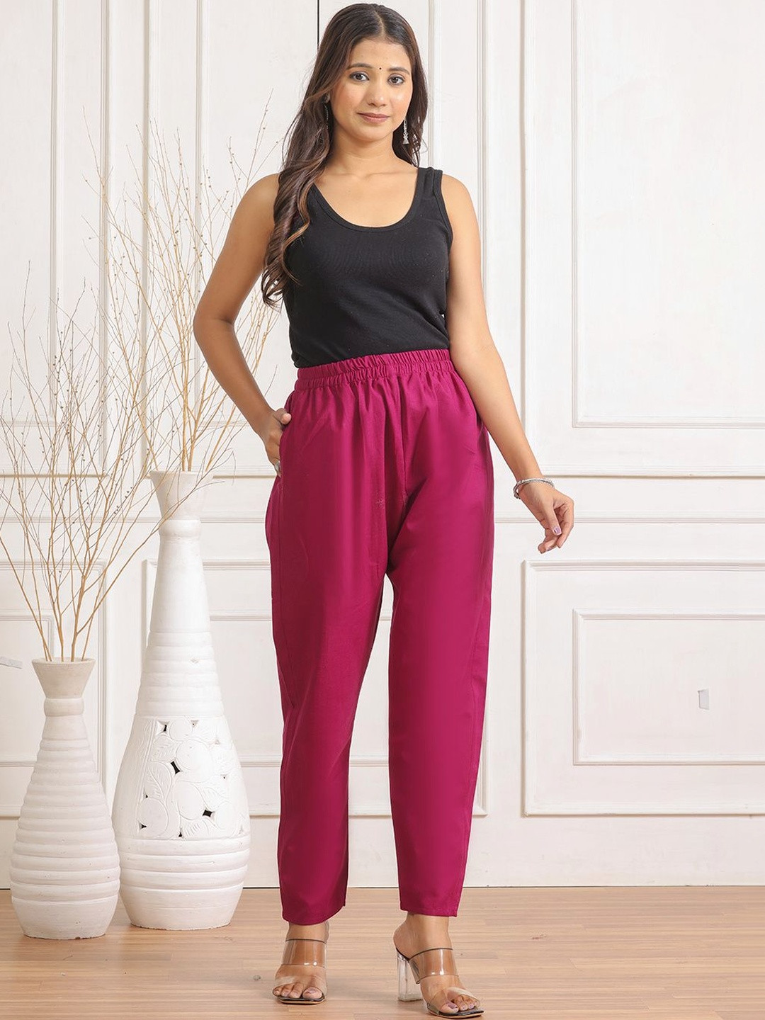 JAHIDA COMFORT WITH STYLE High-Rise Trousers