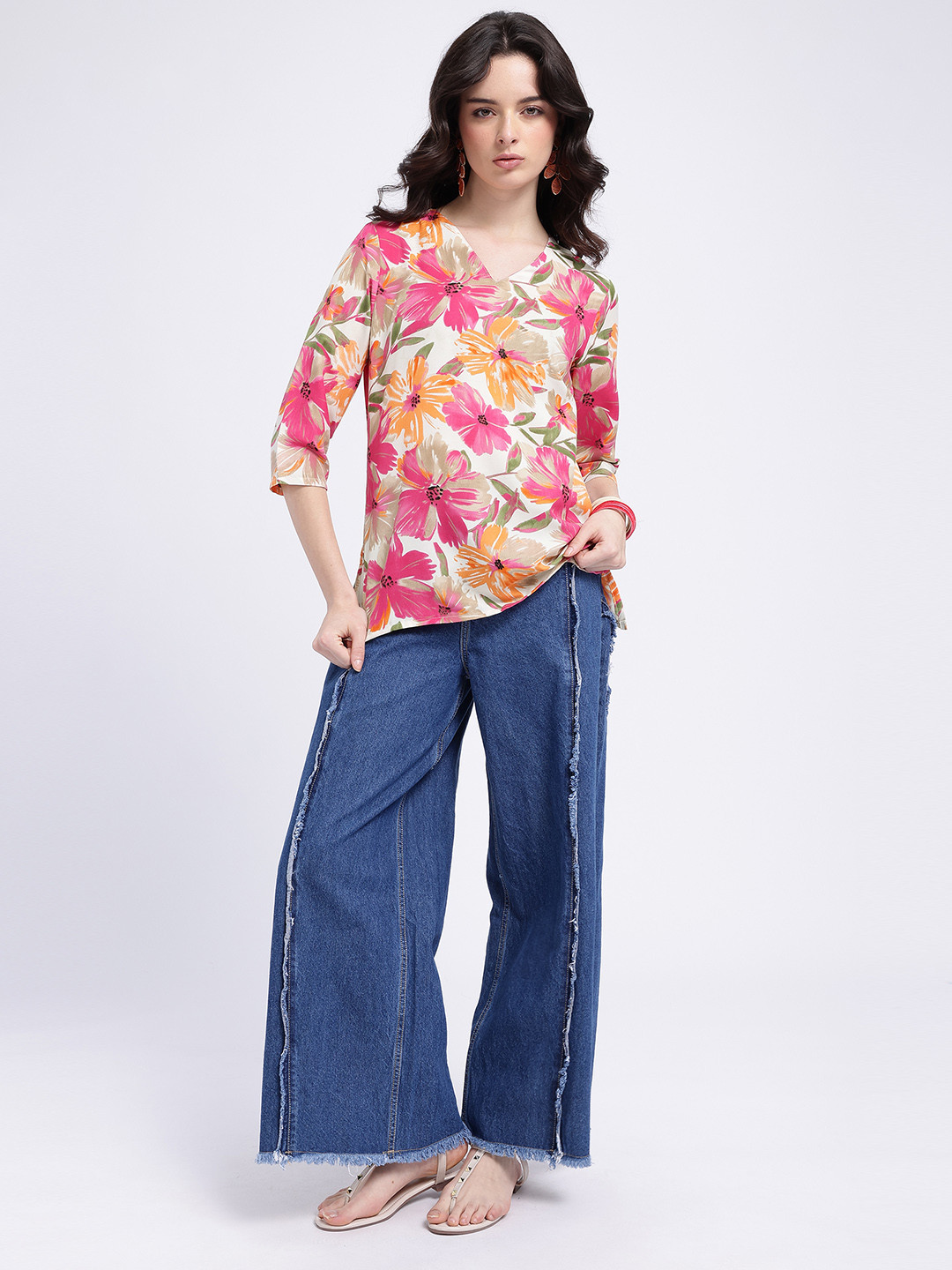 Anouk Rustic Floral Print Short Kurti