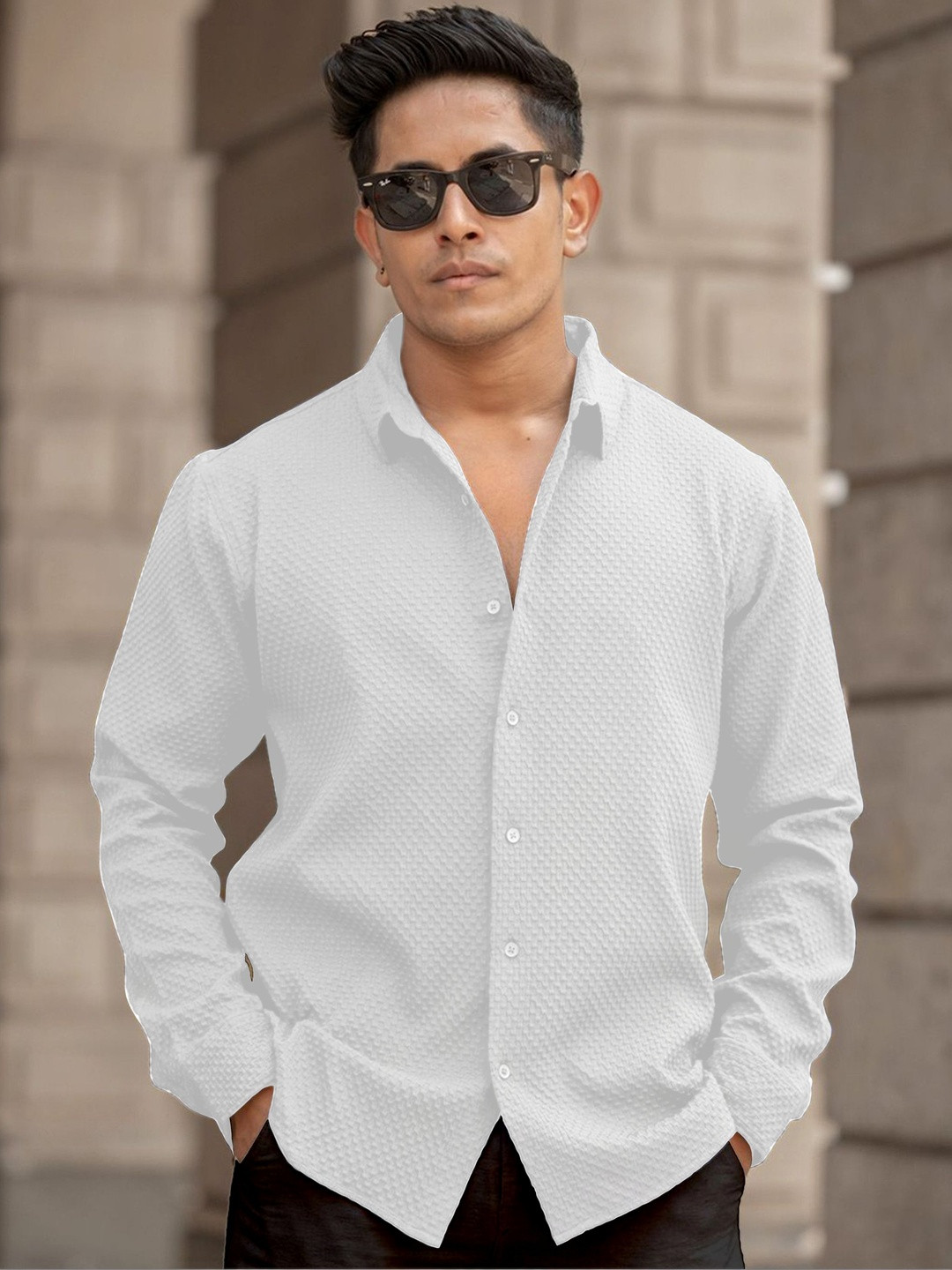 Color Bucket Men Slim Fit Casual Shirt