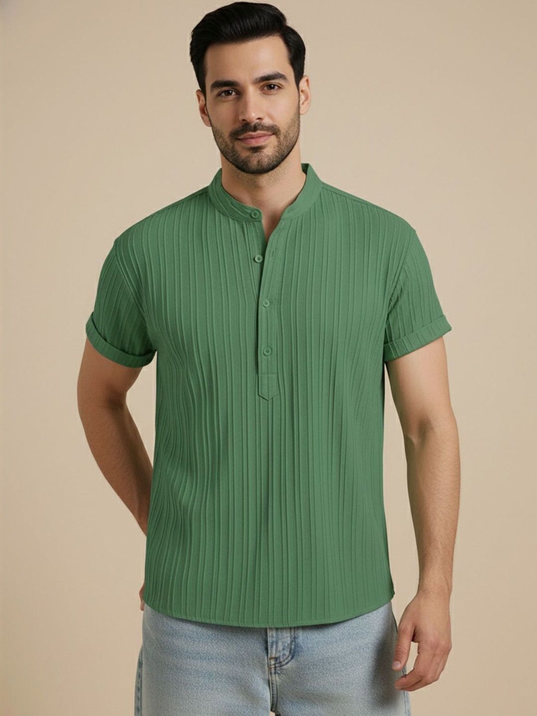 Color Bucket Men Striped Kurta