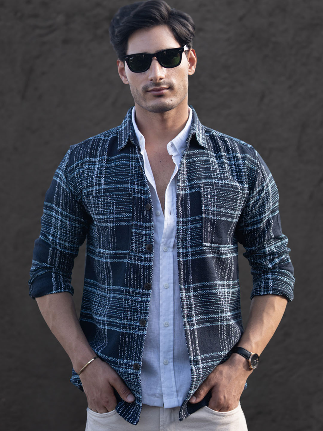 Powerlook Men Checked Casual Shirt