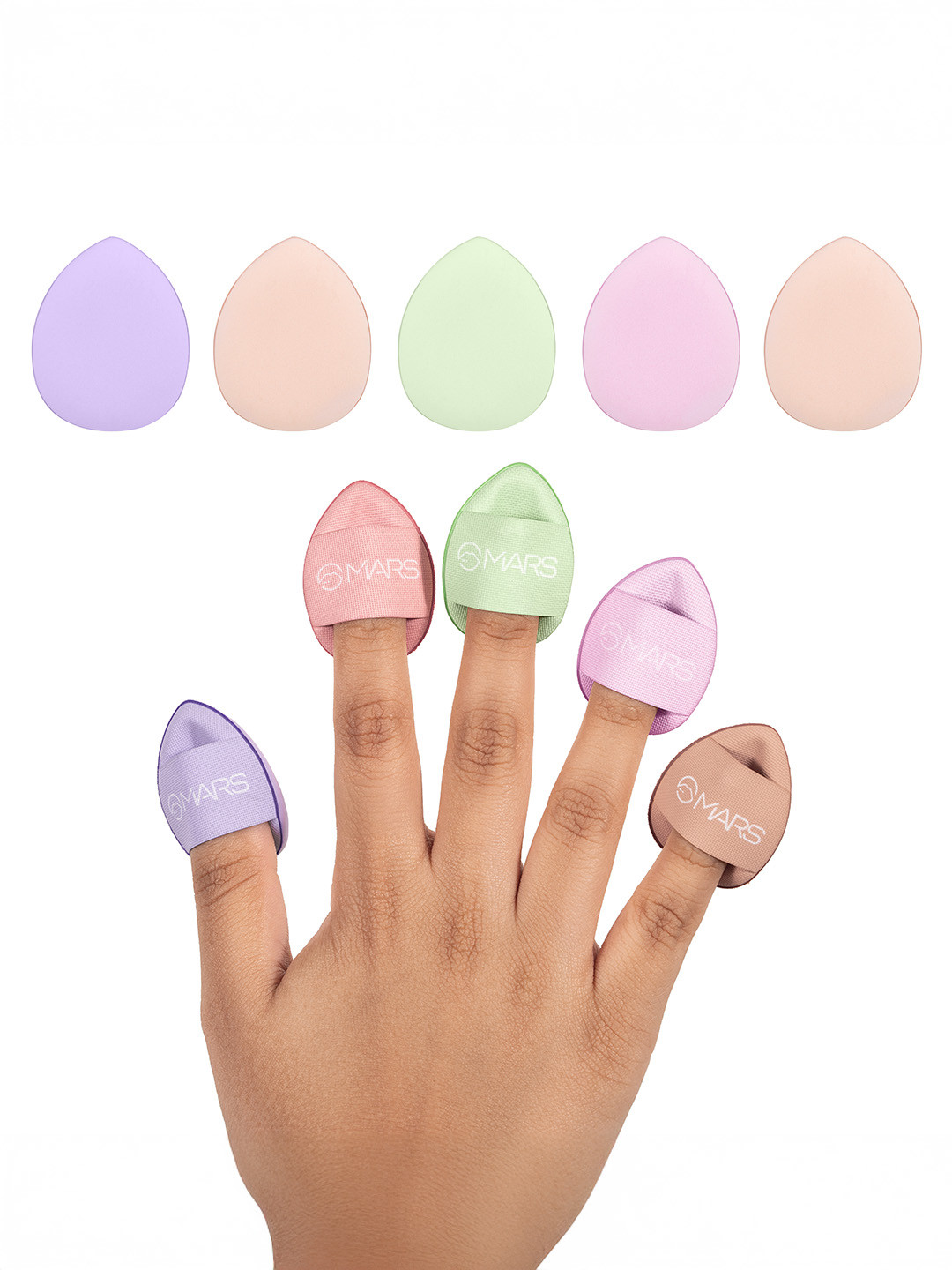MARS Finger Fits Mini Makeup Puffs for Multipurpose Makeup - 5-Pcs