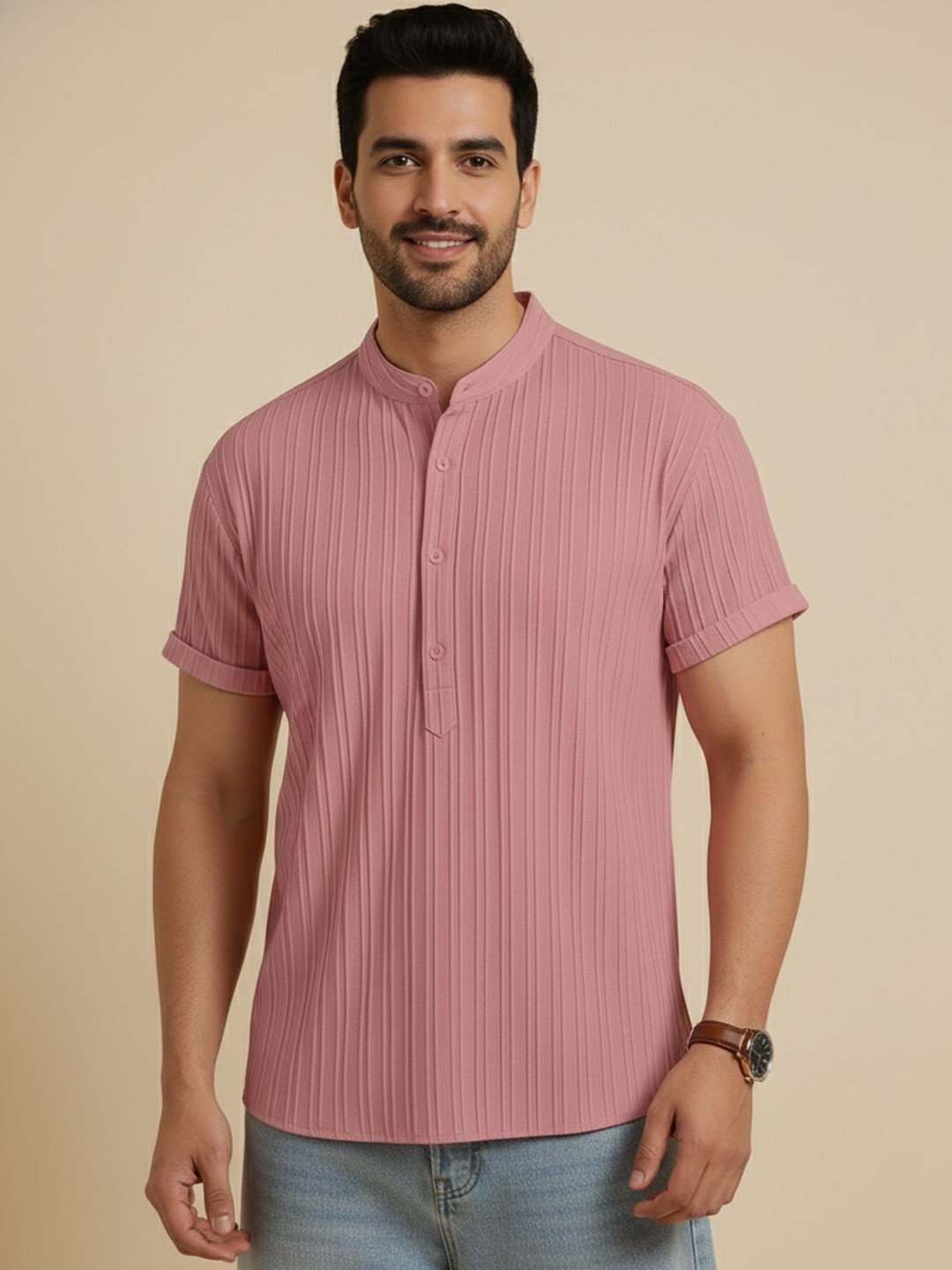 Color Bucket Men Slim Fit Casual Shirt