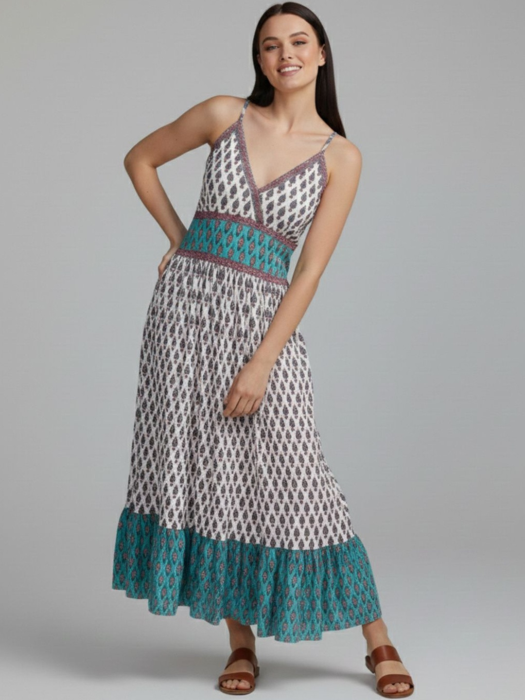 Bohemian Ethnic Motifs Maxi Dress