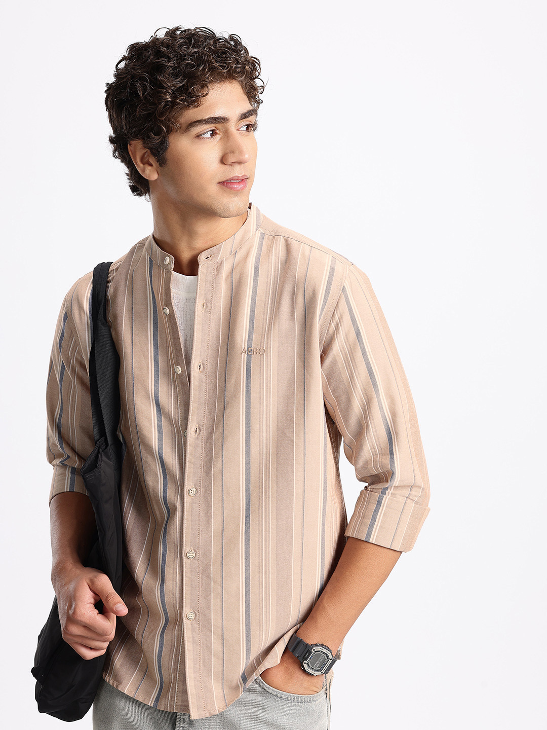 Aeropostale Striped Pure Cotton Casual Shirt