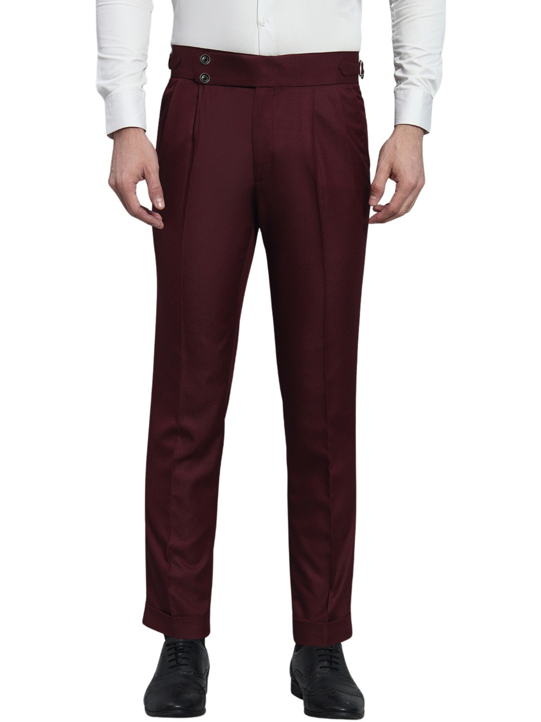 Qlanz Men Wrinkle Free Pleated Trousers