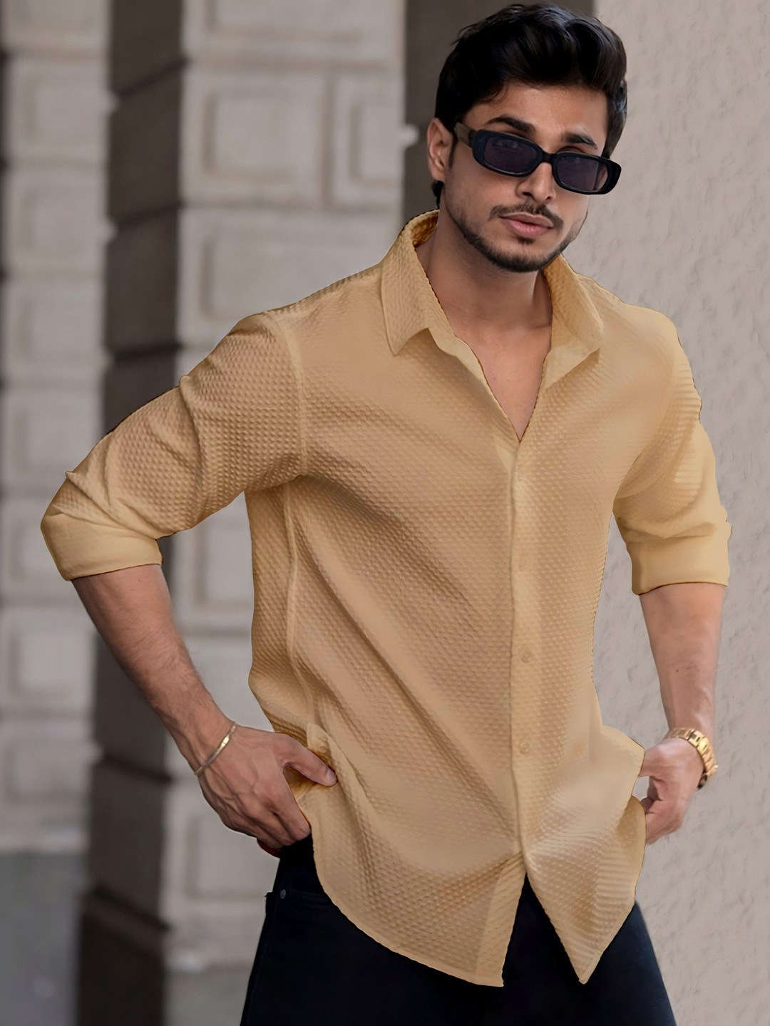 WEBRIC Men Slim Fit Casual Shirt