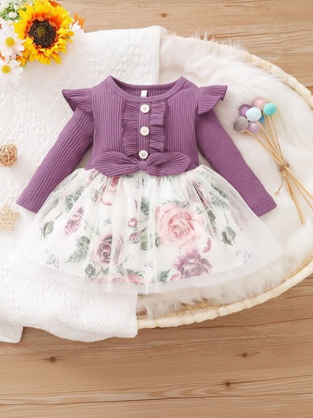 Flora Floral Net Fit & Flare Dress