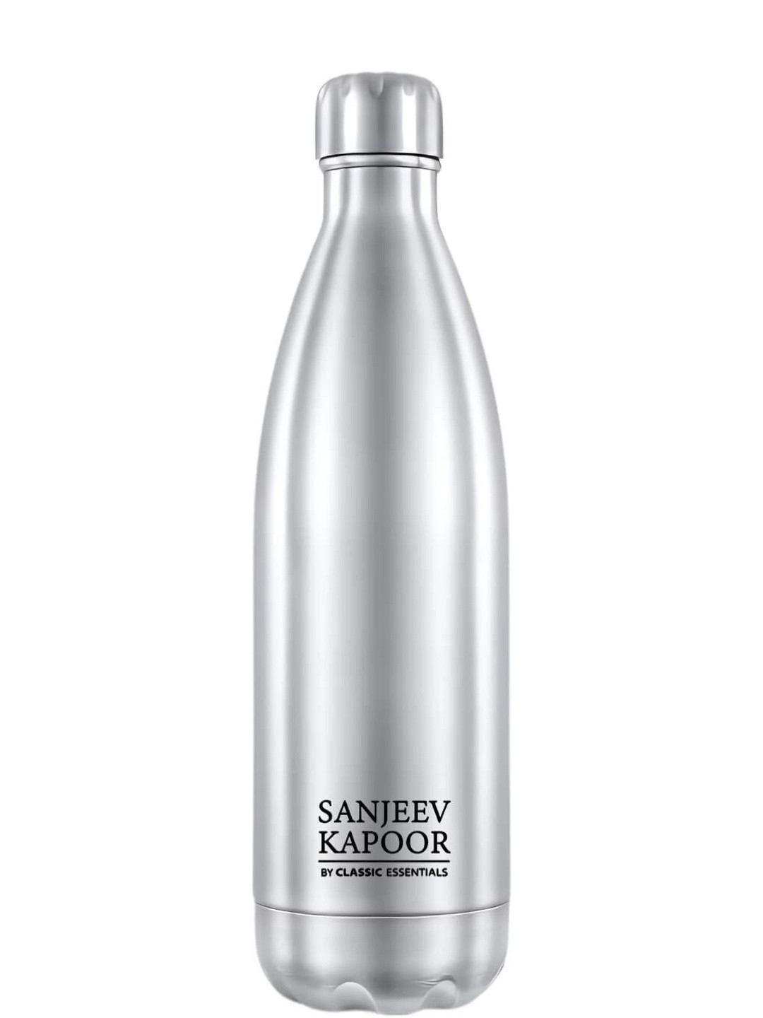 Classic Essentials Silver-Toned Stainless Steel Brand Logo Double Wall Vacuum Water Bottle