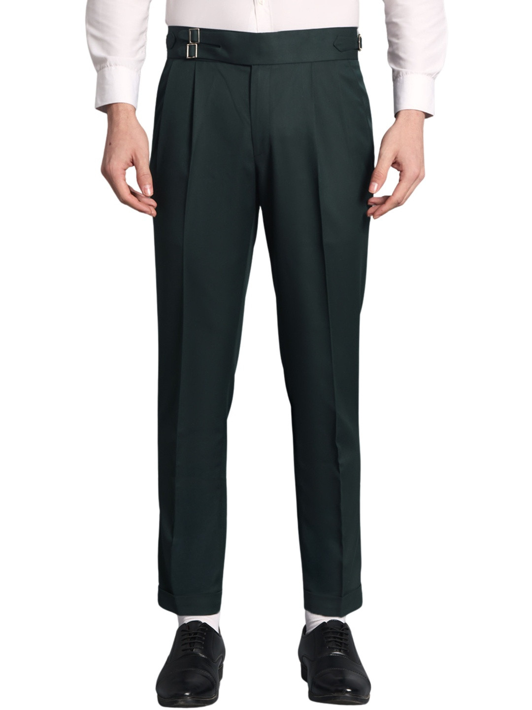 Qlanz Men Wrinkle Free Pleated Trousers