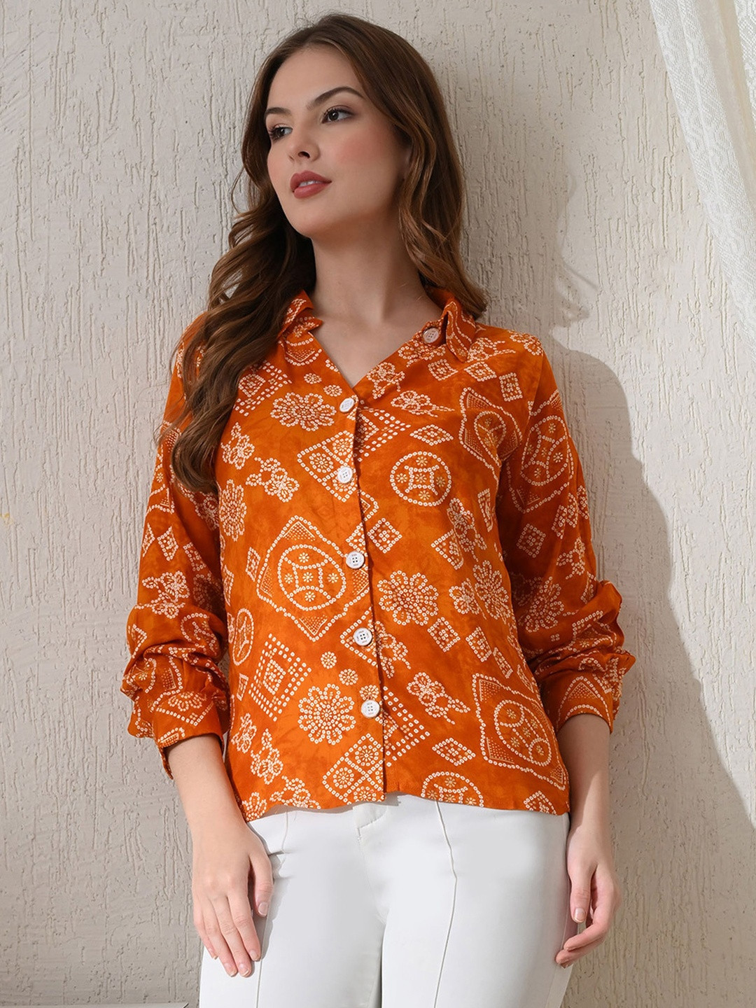 YANAMORA Women Smart Printed Casual Shirt
