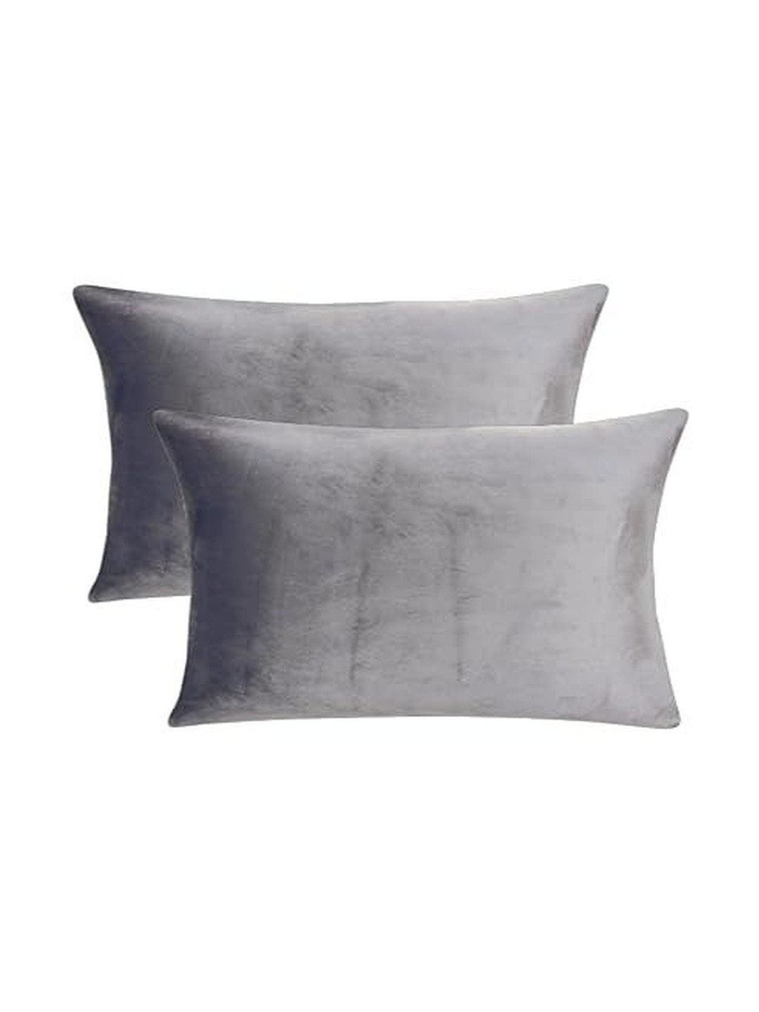 KNOTTING HOME Silver-Toned Set of 2 Velvet Rectangle Cushion Covers