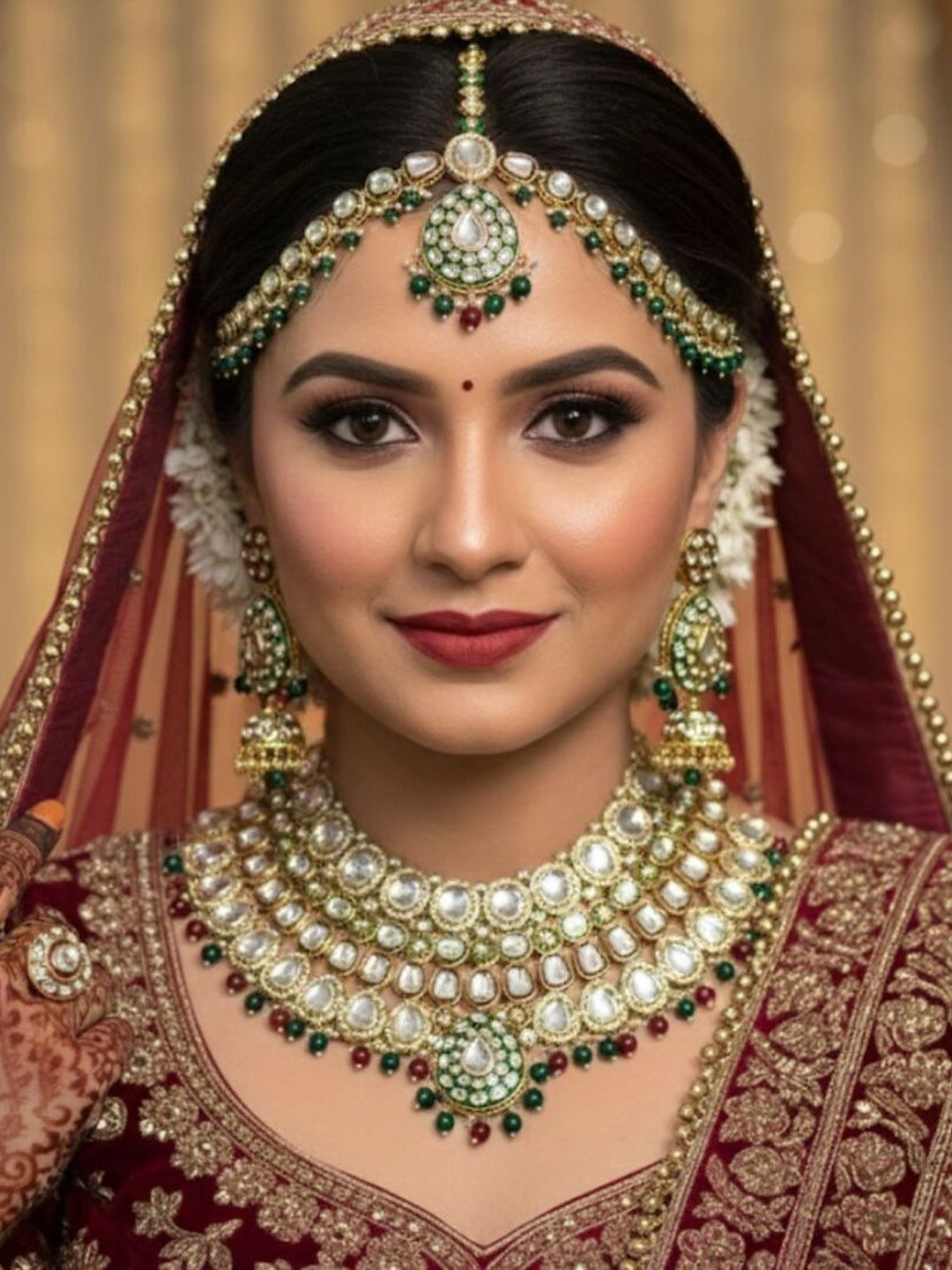 Nui Gold-Plated Stone-Studded & Beaded Jewellery Set