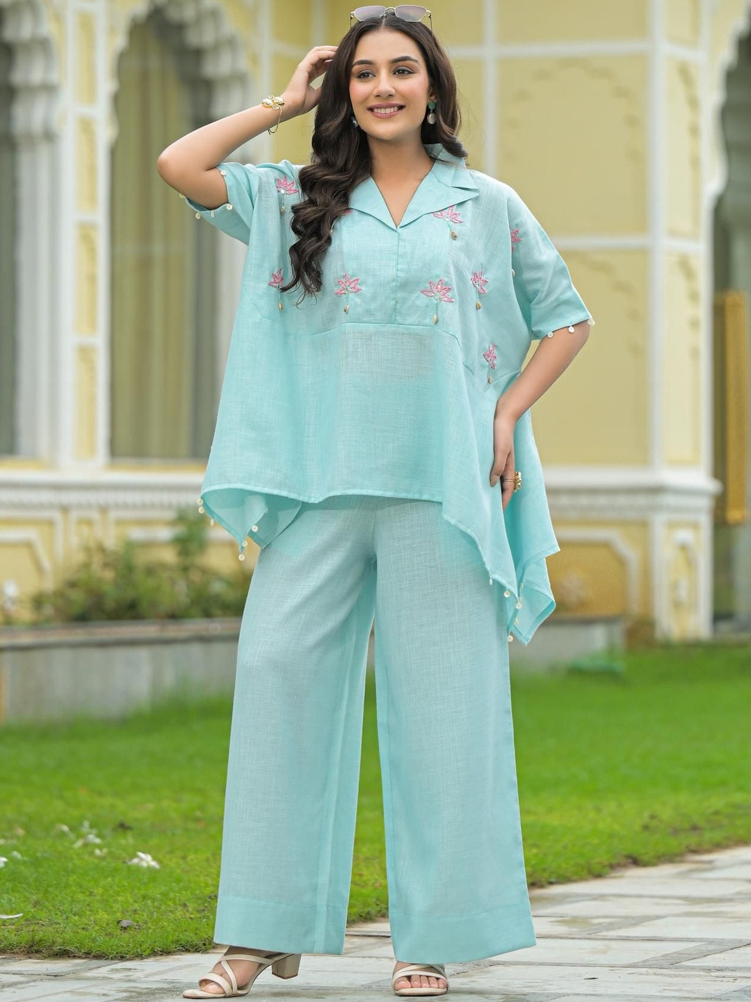 Aavanya Printed Tunic With Trousers Co-Ords