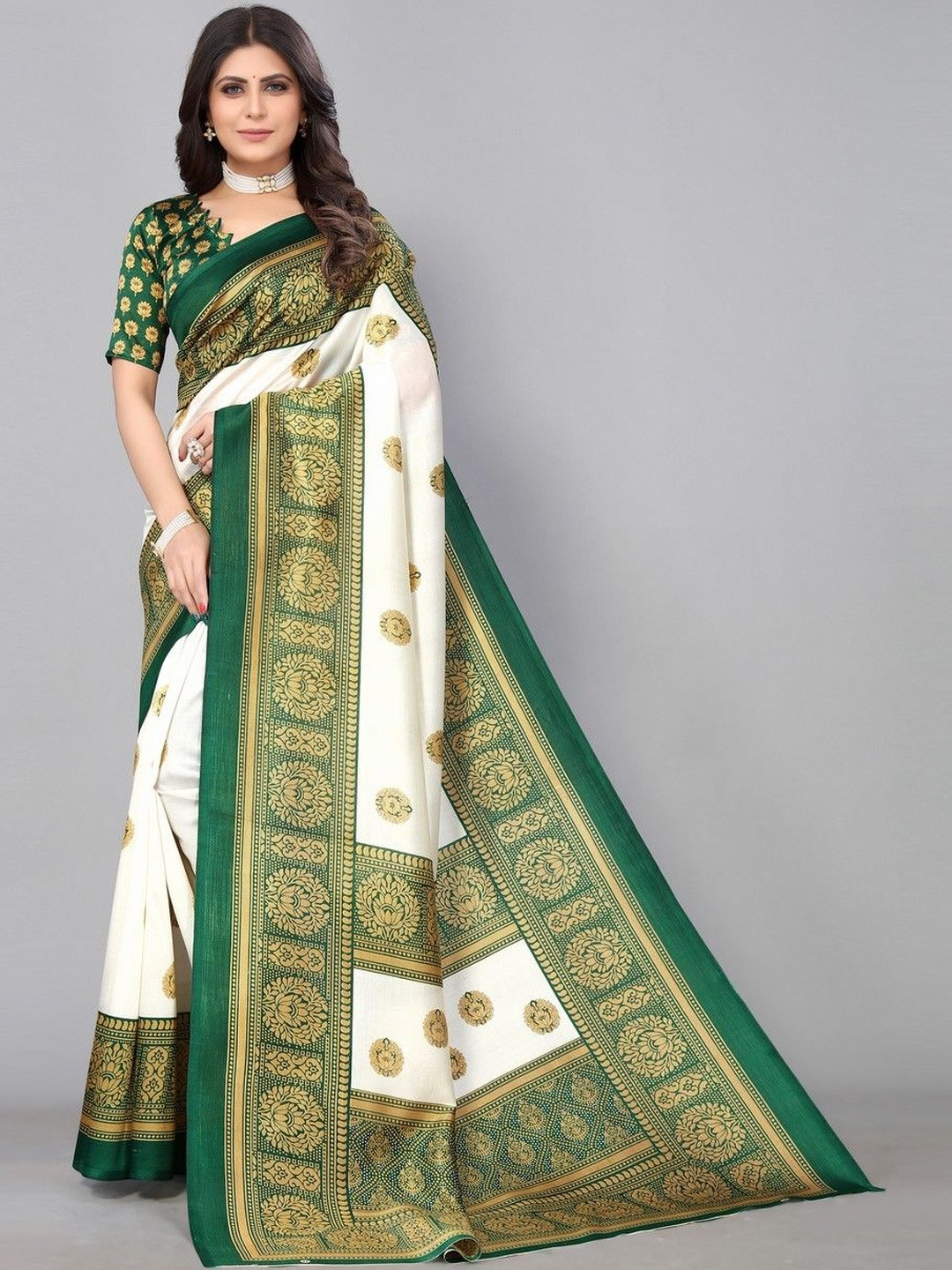 JANOI Ethnic Motifs Zari Art Silk Fashion Saree