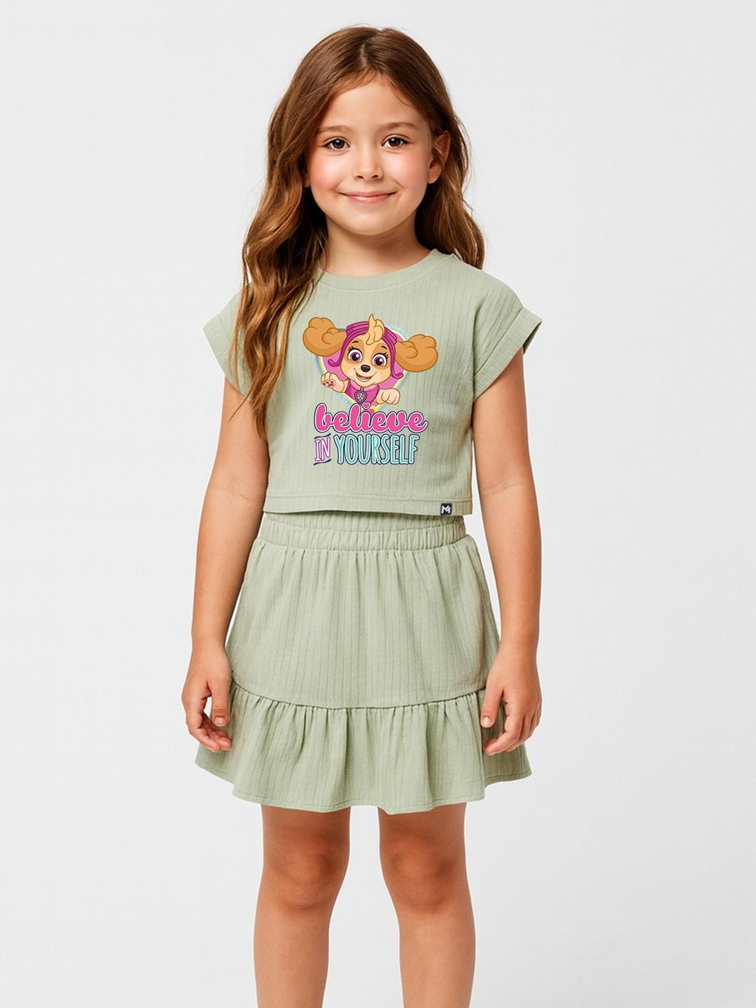 YK X Minute Mirth Paw Patrol Printed Top with Skirt