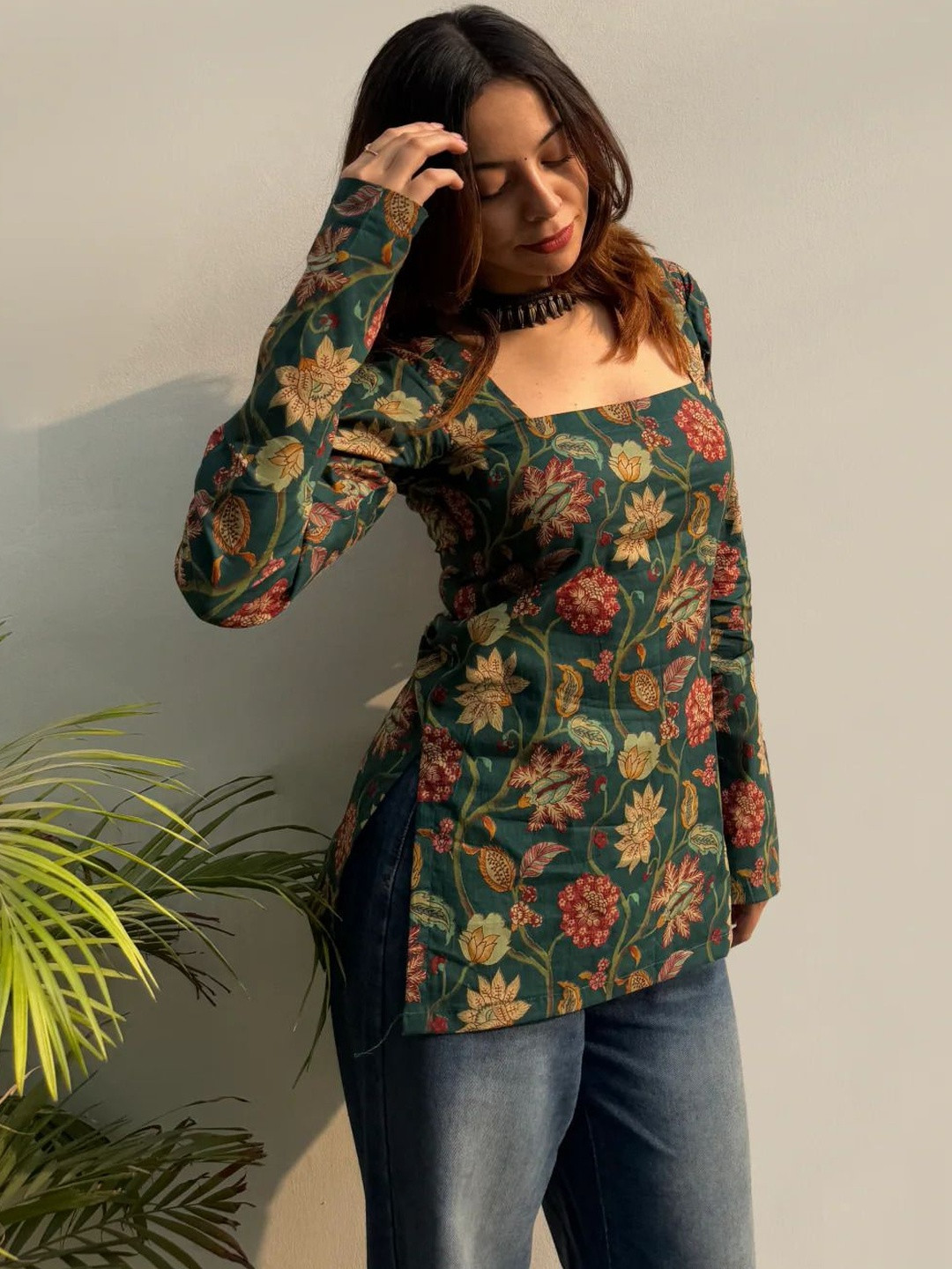 MARQUISA Square Neck Printed Tunic