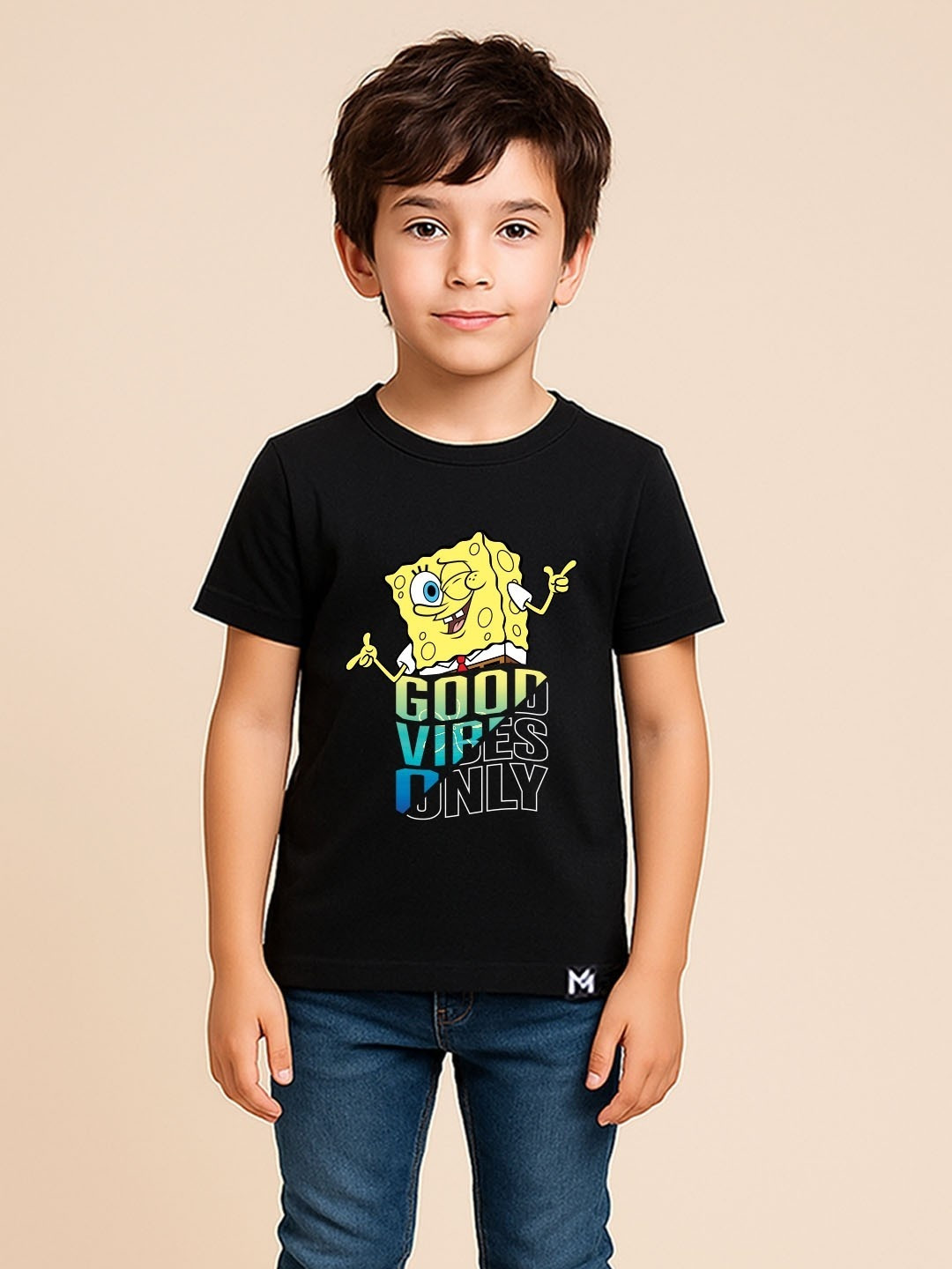 YK X Minute Mirth Boys Spongebob Printed T-shirt