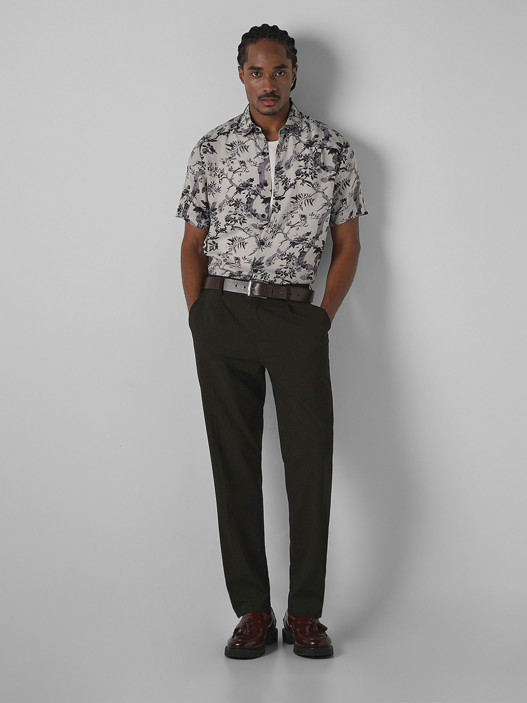 Mufti Men Floral Printed Spread Collar Casual Shirt