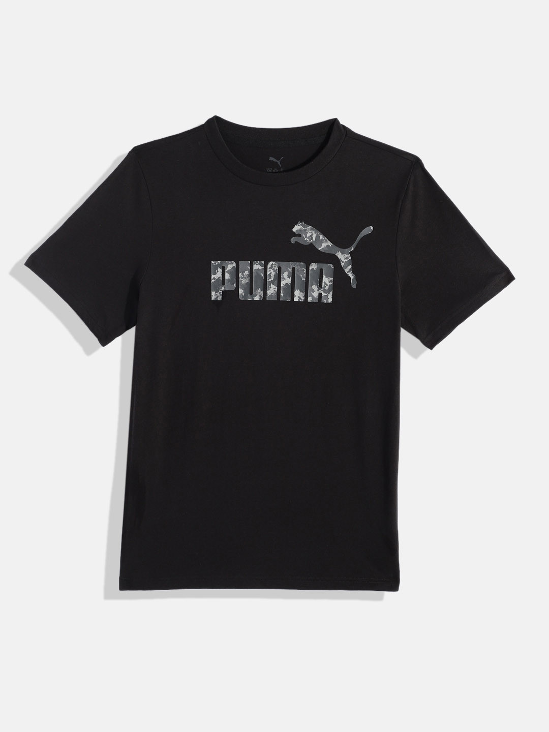 Puma Boys Essentials Short Sleeve Camo Graphic Pure Cotton Tee