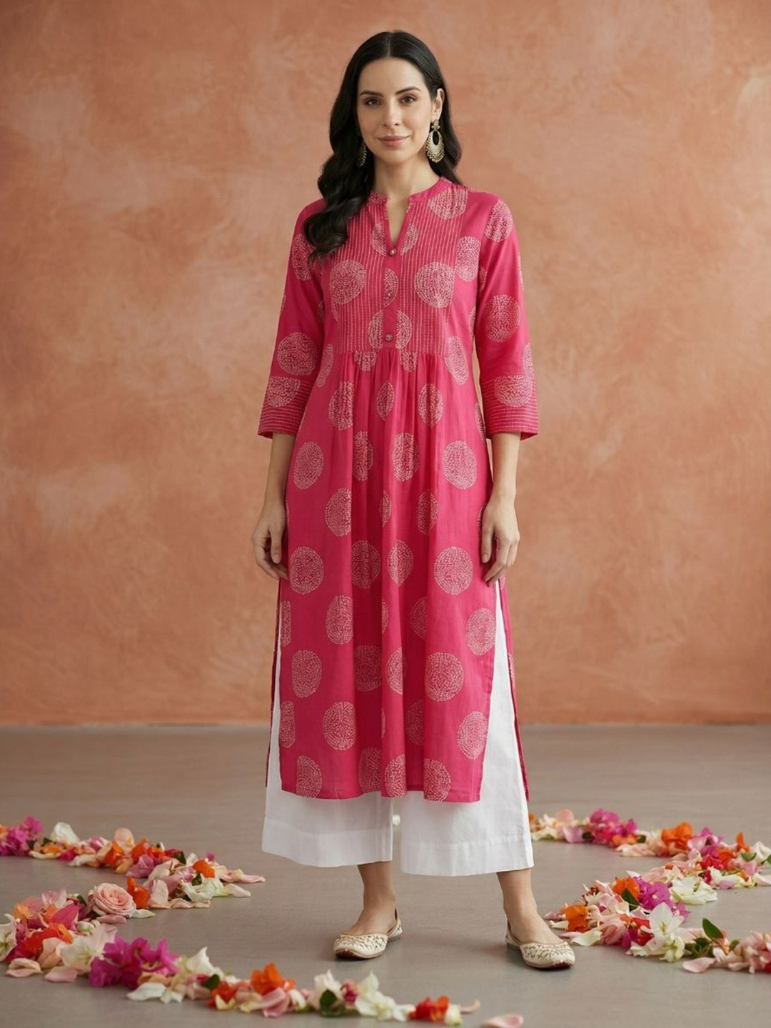 Yuris Women Pink Ethnic Motifs Printed Quirky Kurta