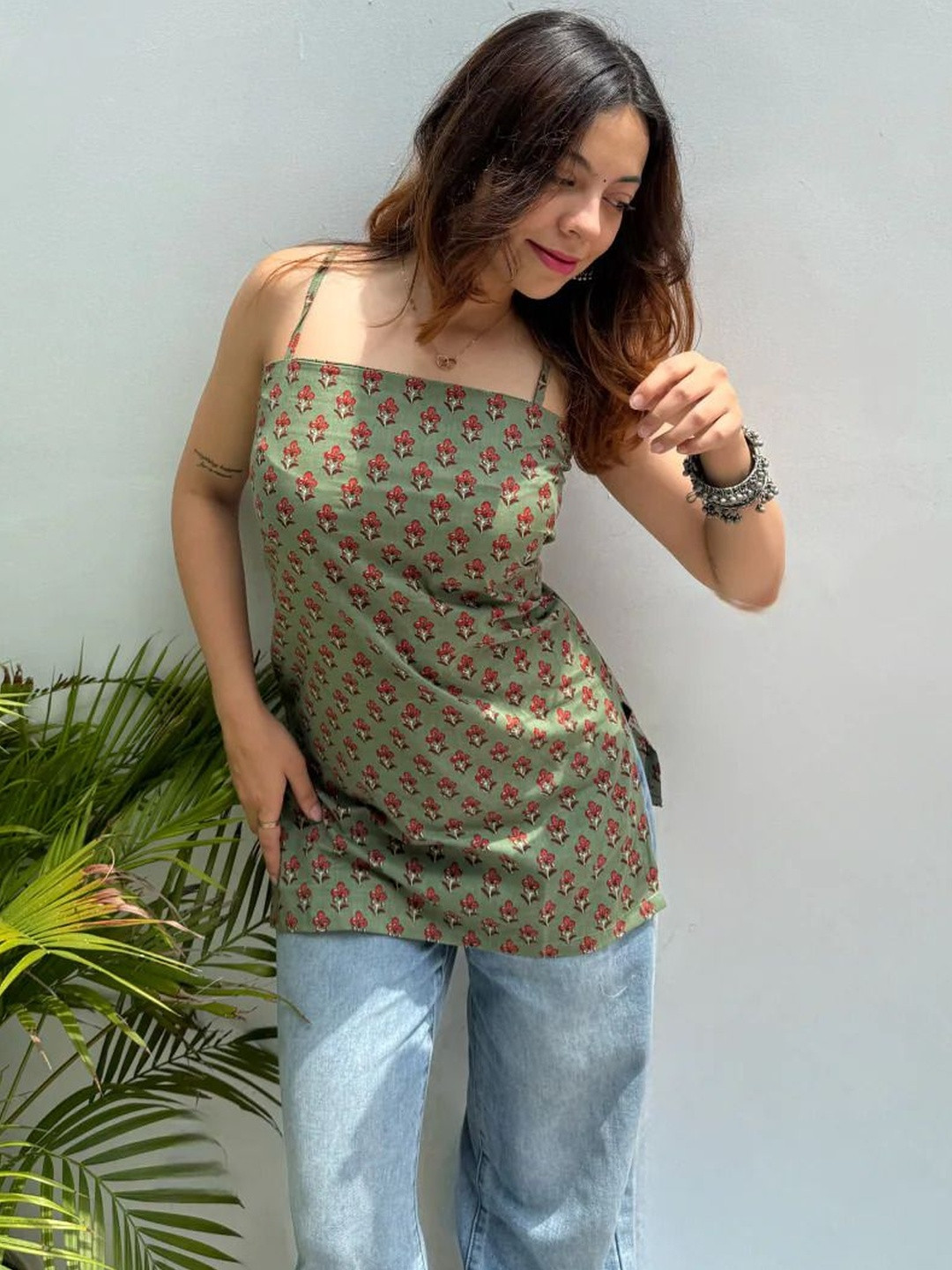 MARQUISA Square Neck Printed Tunic
