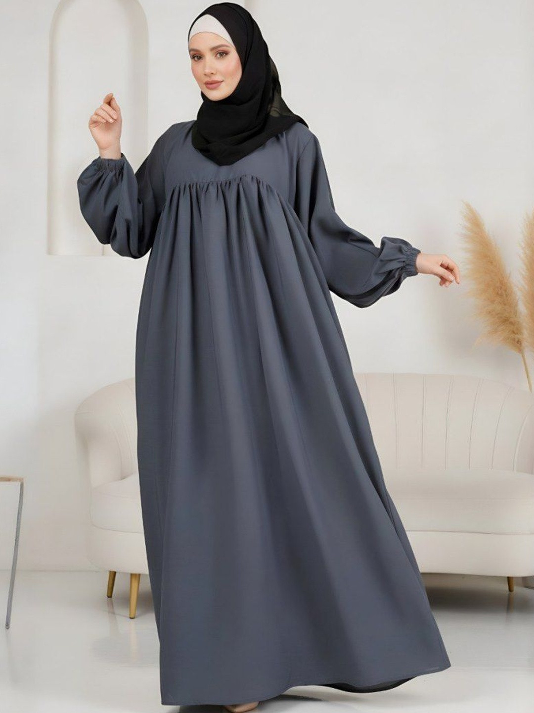 Ovais Abaya Collection Round Neck Abaya Burqas