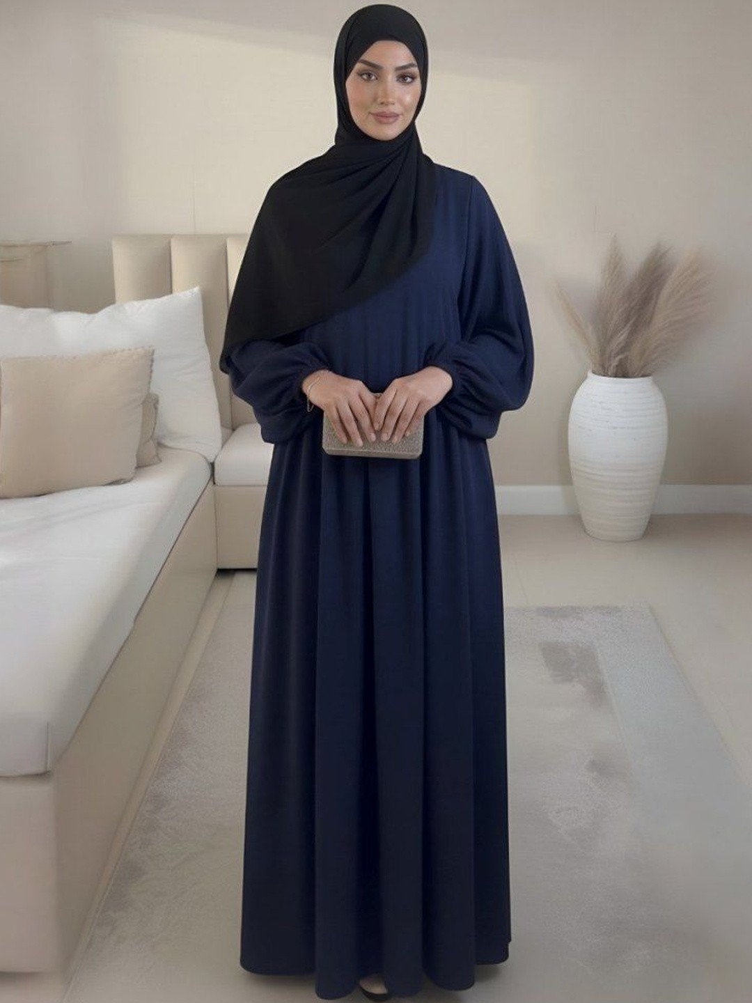 Ovais Abaya Collection Round Neck Abaya Burqas