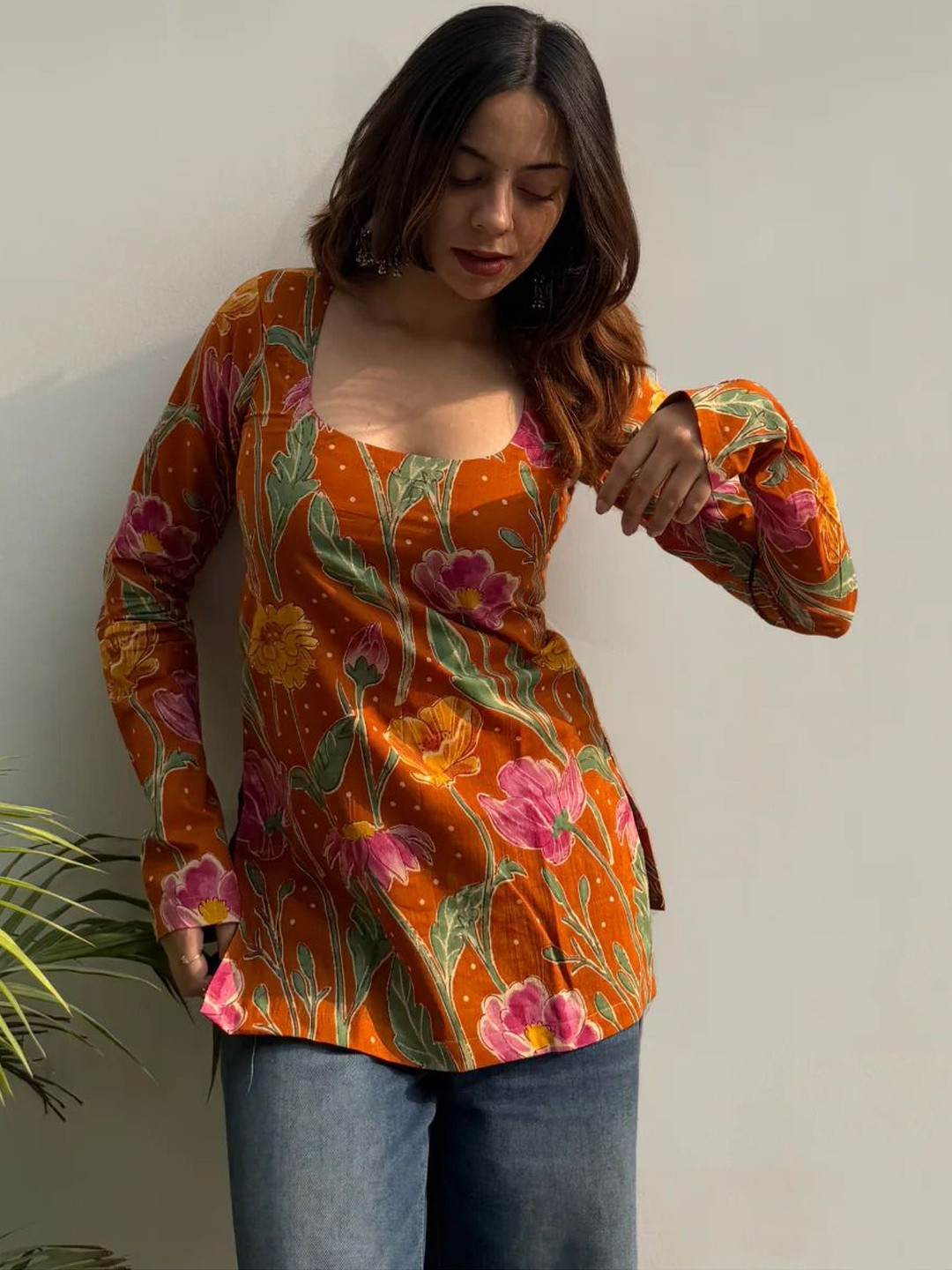 MARQUISA Square Neck Printed Tunic