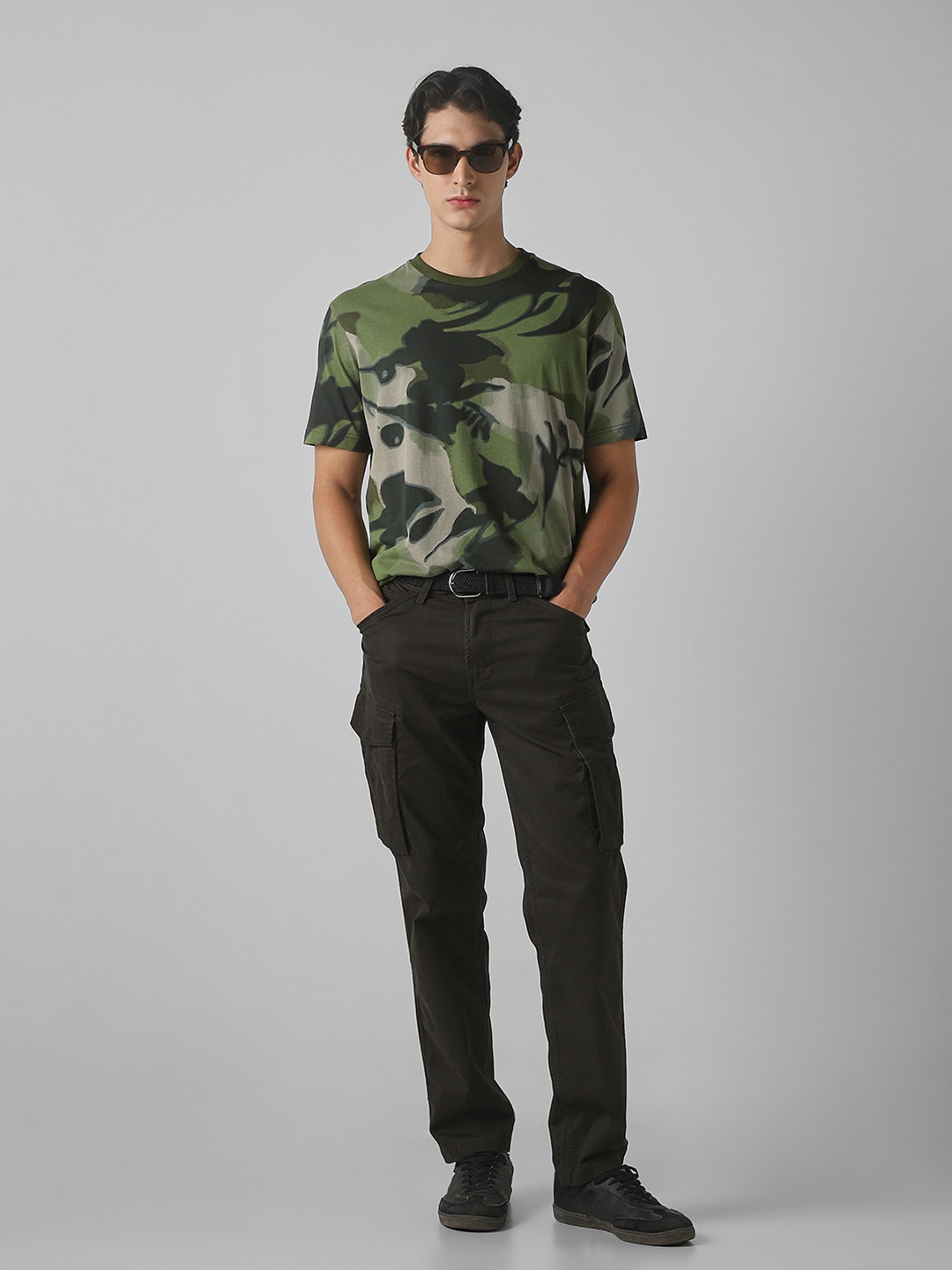 Mufti Men Camouflage Printed Round Neck Cotton T-shirt