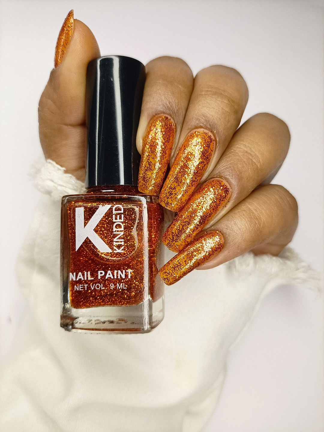 KINDED Topper Coat Textured Glitter Long Lasting Nail Paint - 9 ml - Sparkle Sun 42