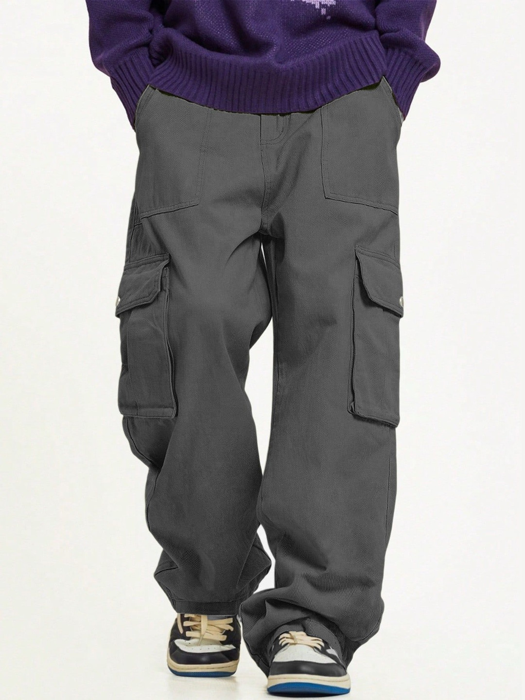 R.Code by The Roadster Life Co. Men High-Rise Cargos Trousers