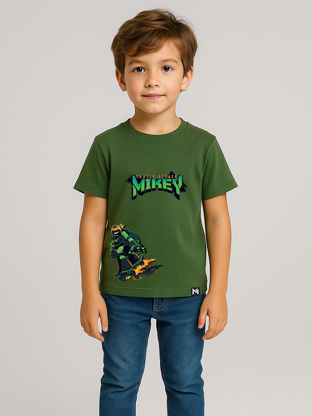 YK X Minute Mirth Boys Mutant Ninja Turtles Print T-shirt