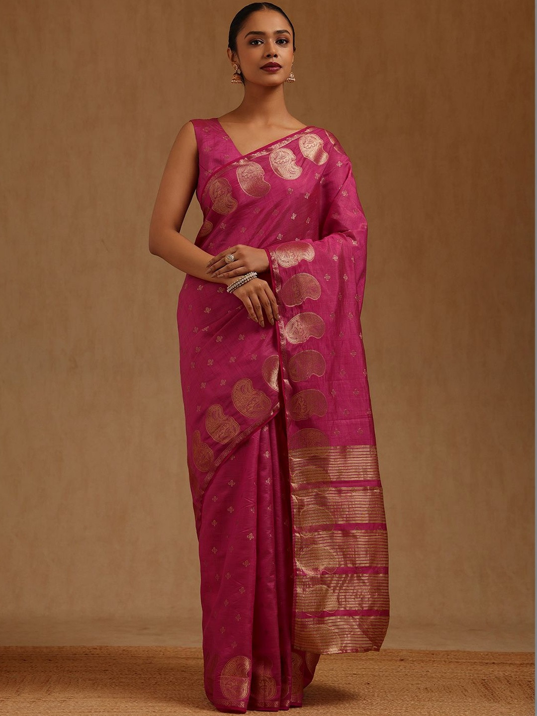 Soch Ethnic Motifs Zari Art Silk Handloom Saree