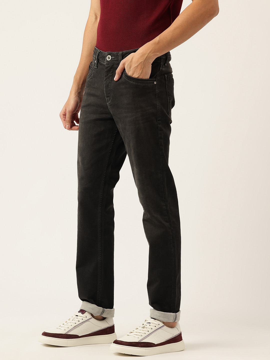 Integriti Men Smart Slim Fit Mid-Rise Light Fade Stretchable Jeans