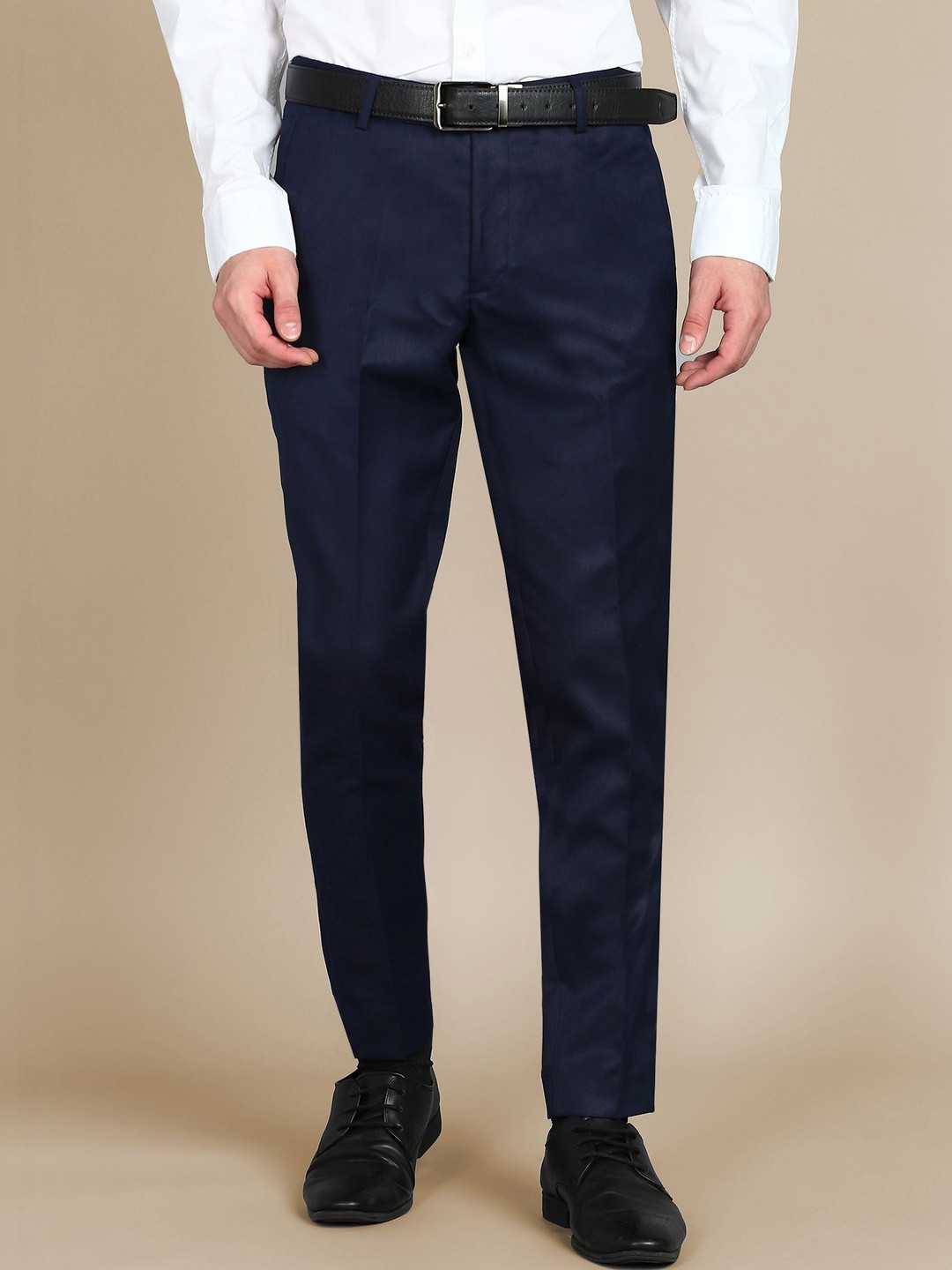 STREETVIBES Navy Blue Formal Trousers