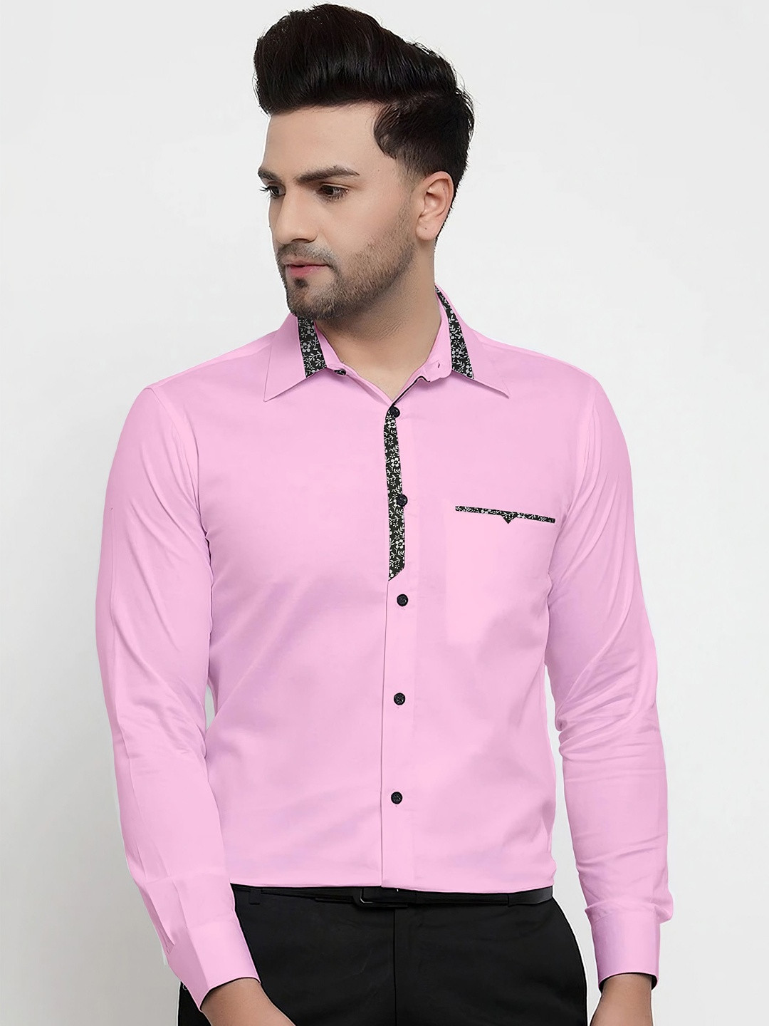 WEBRIC Men Slim Fit Solid Formal Shirt