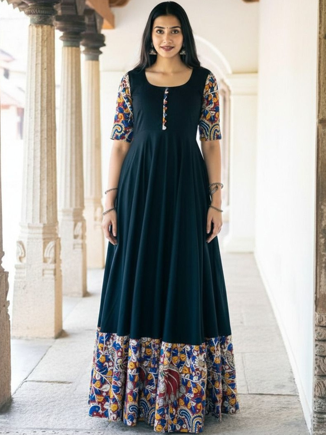 KRIVANSH STORE Ethnic Motifs Print A-Line Maxi Dress