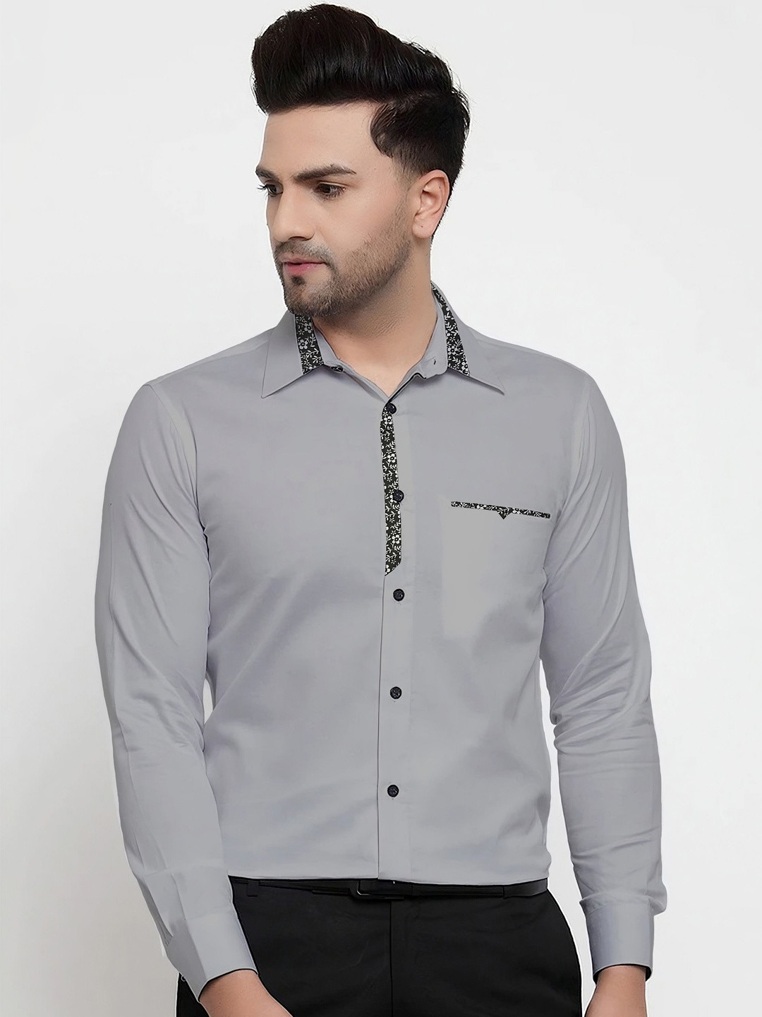 WEBRIC Men Slim Fit Semiformal Shirt