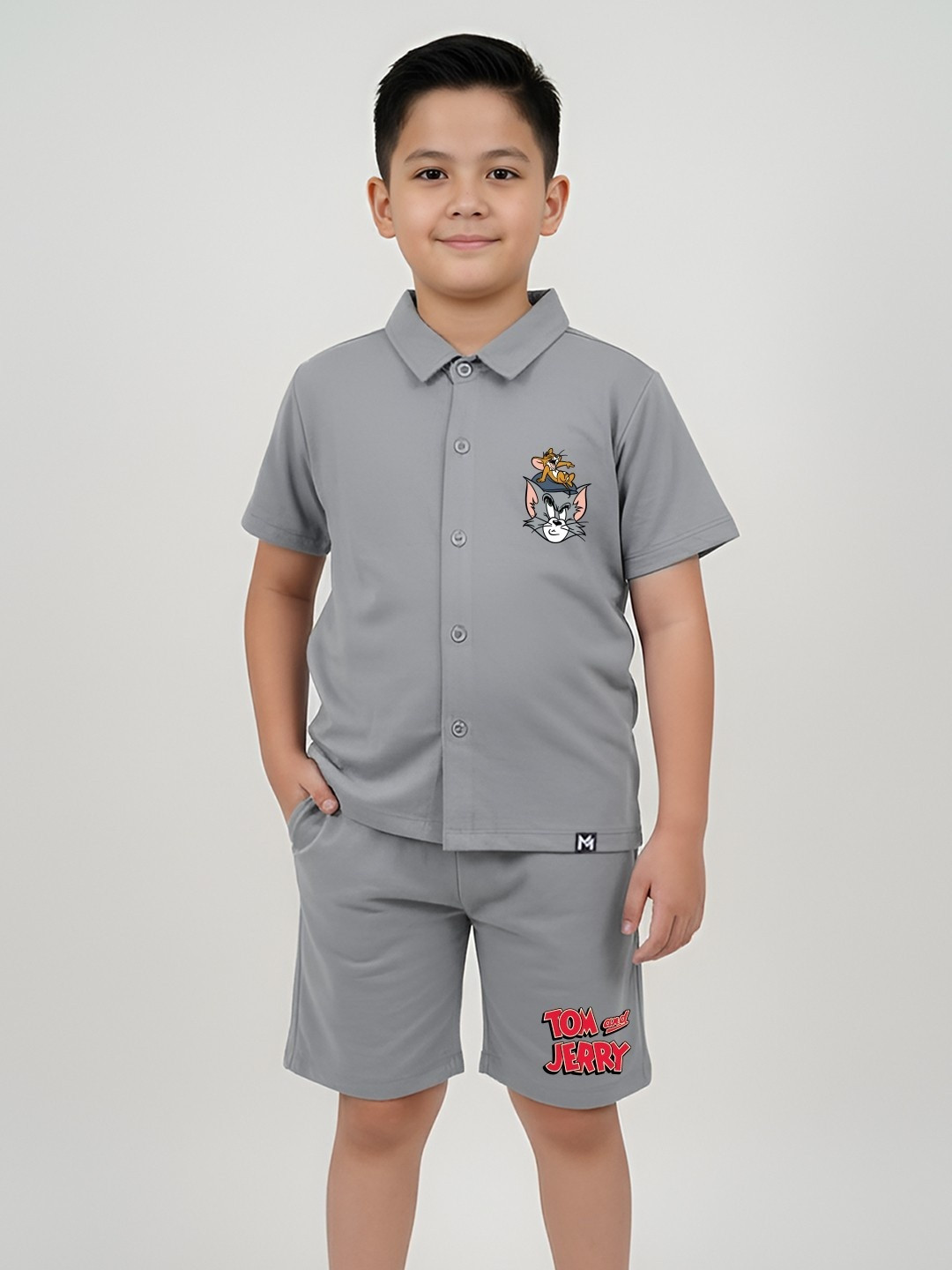 YK X Minute Mirth Boys Printed Shirt with Shorts