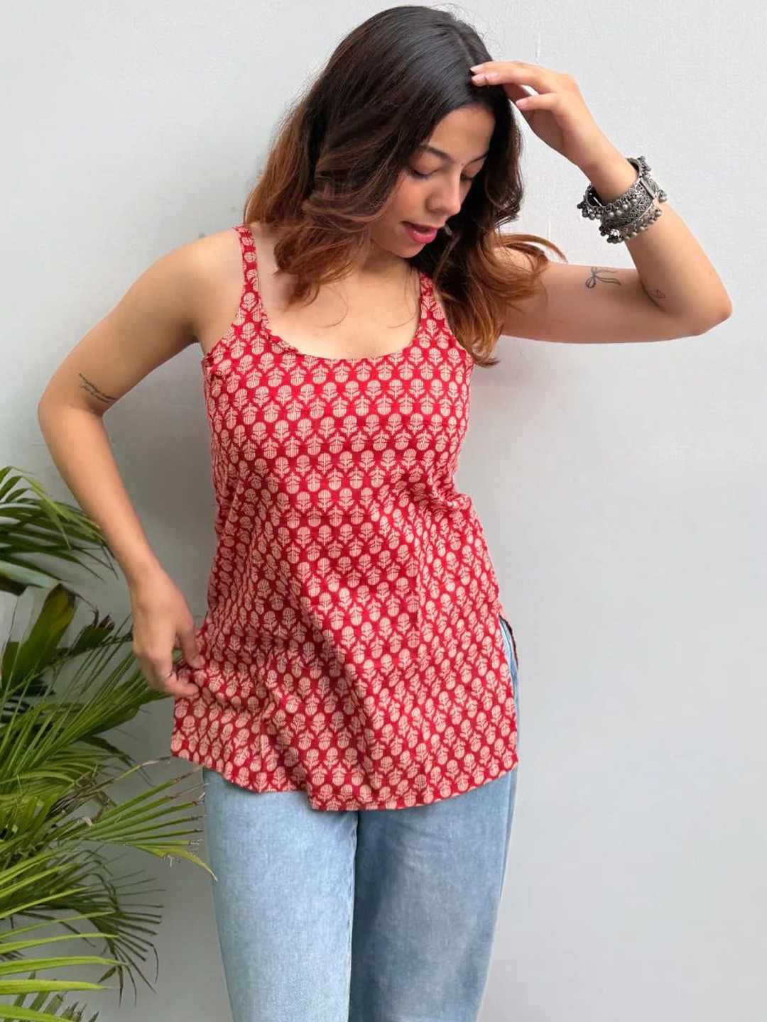 MARQUISA Scoop Neck Printed Ethnic Tunic